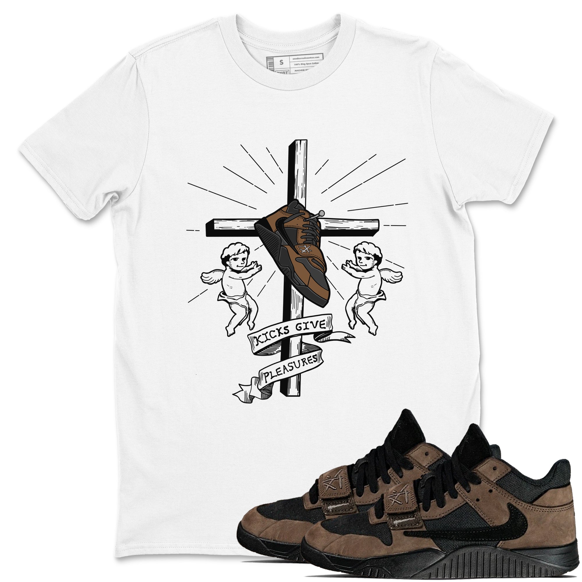 Kicks Give Pleasures snkmatch Tees - Jordan Jumpman Jack Travis Scott Dark Mocha