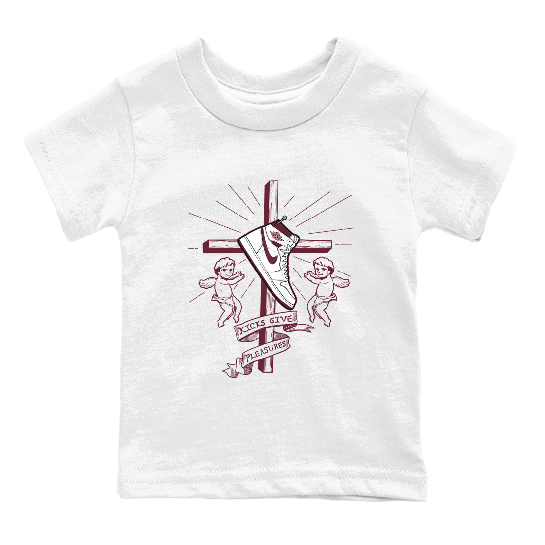 Kicks Give You Pleasures snkmatch Tees Kids - Air Jordan 1 Metallic Burgundy