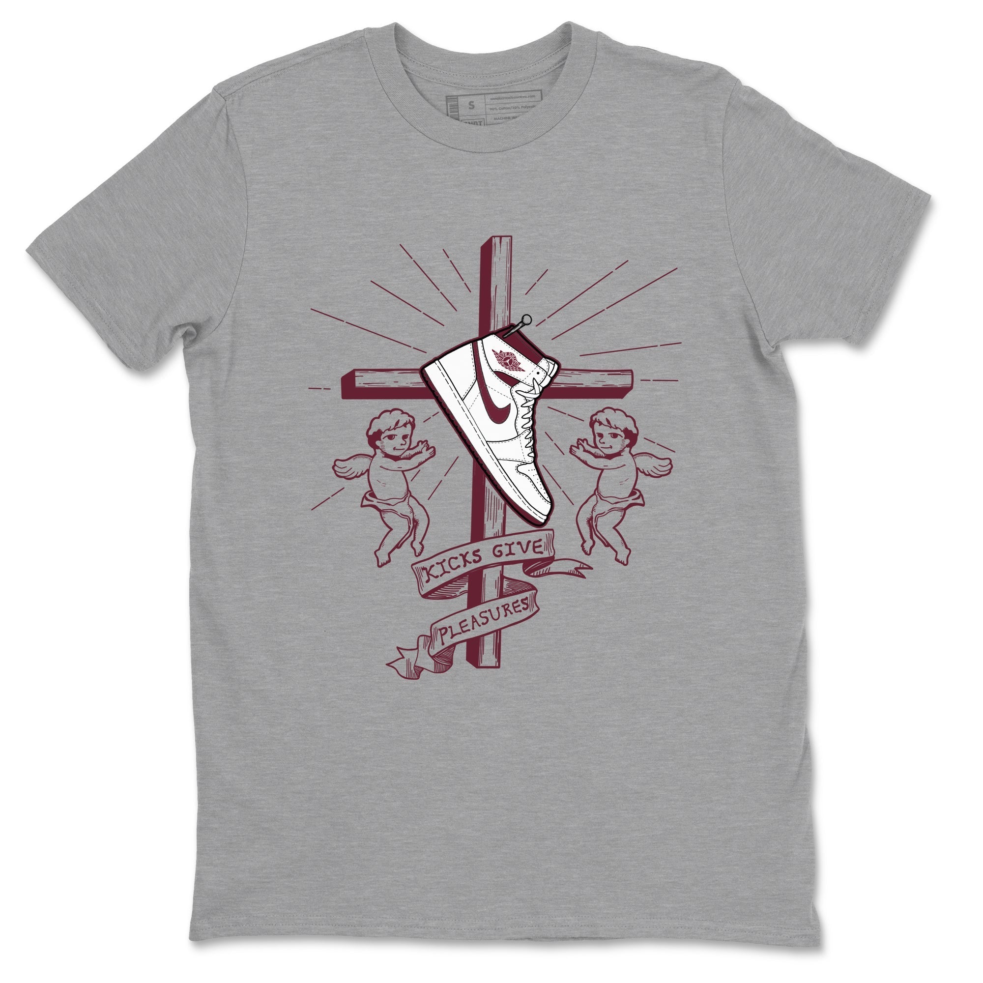 Kicks Give You Pleasures snkmatch Tees - Air Jordan 1 Metallic Burgundy