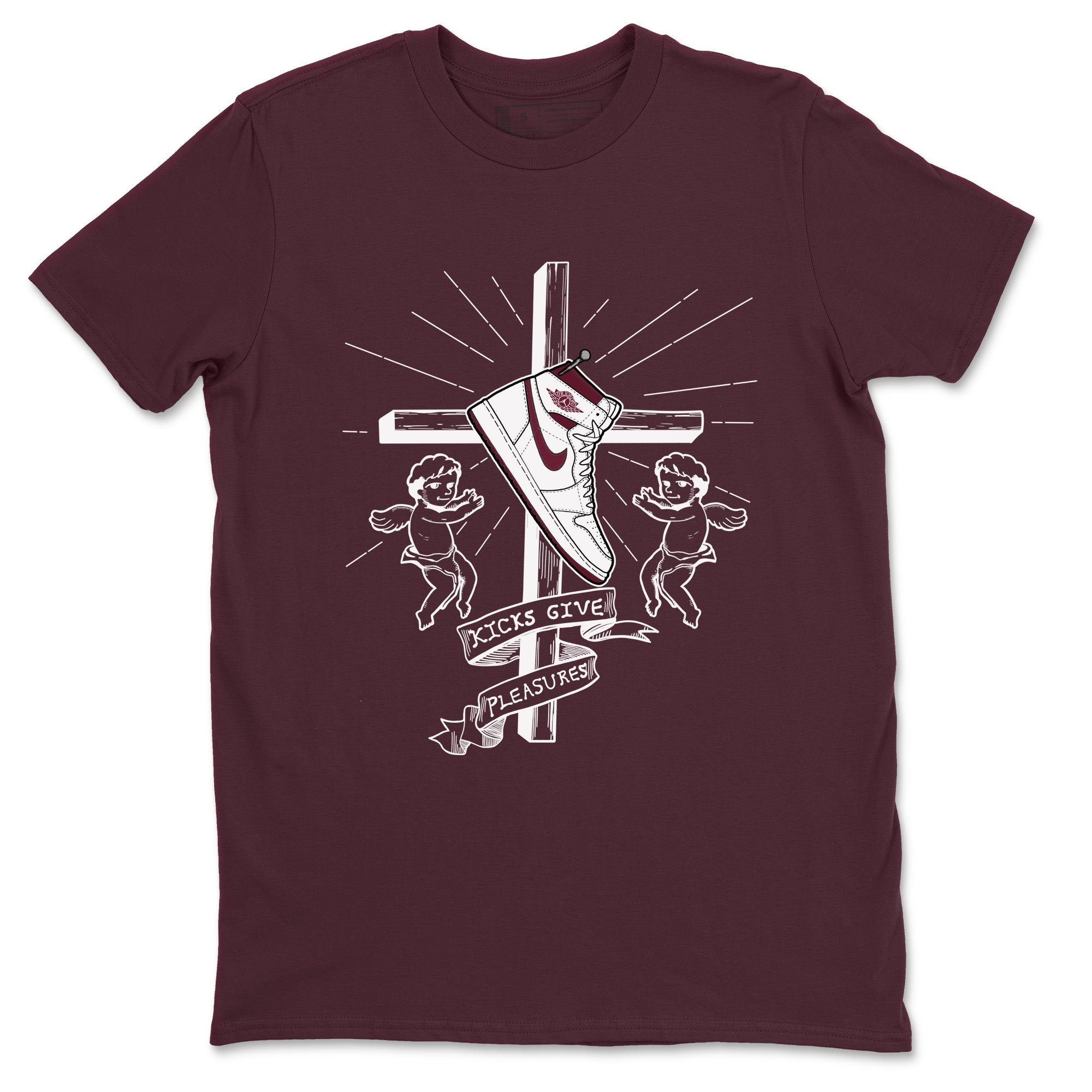 Kicks Give You Pleasures snkmatch Tees - Air Jordan 1 Metallic Burgundy