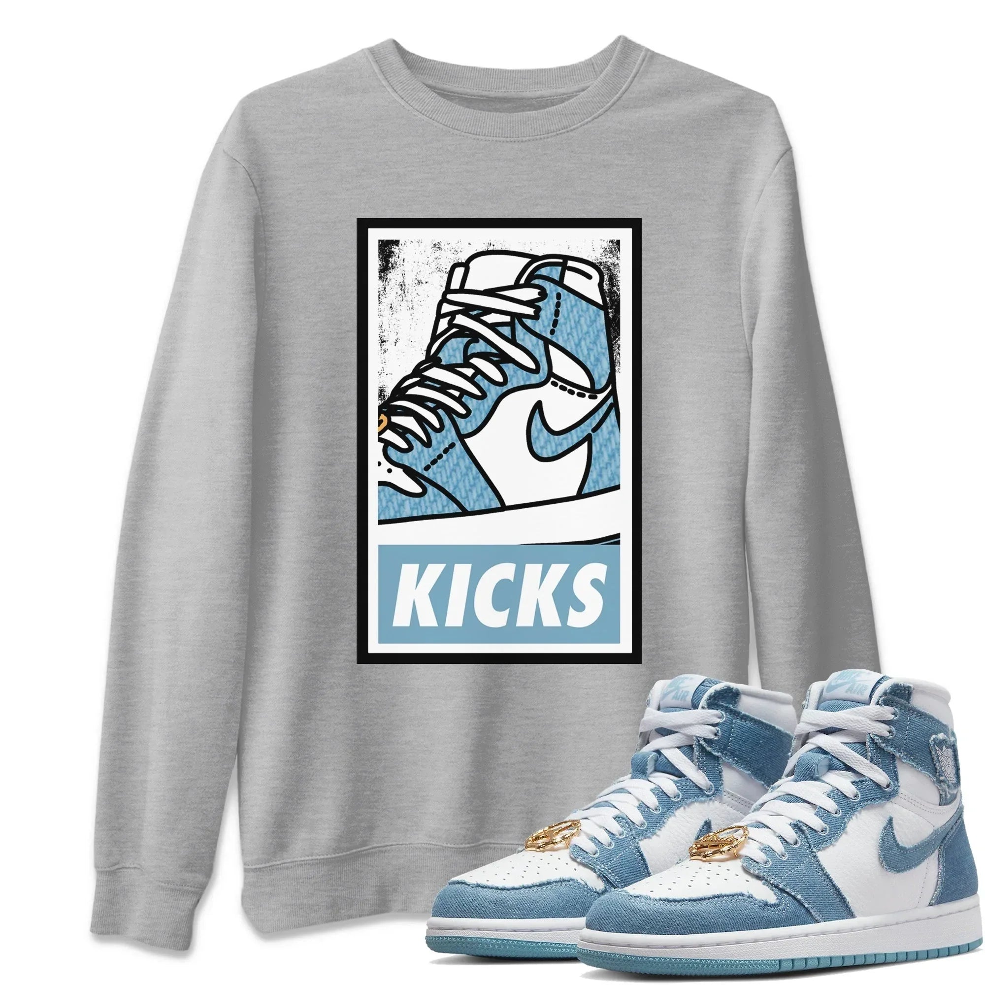 KICKS Unisex Tops - Air Jordan 1 Denim