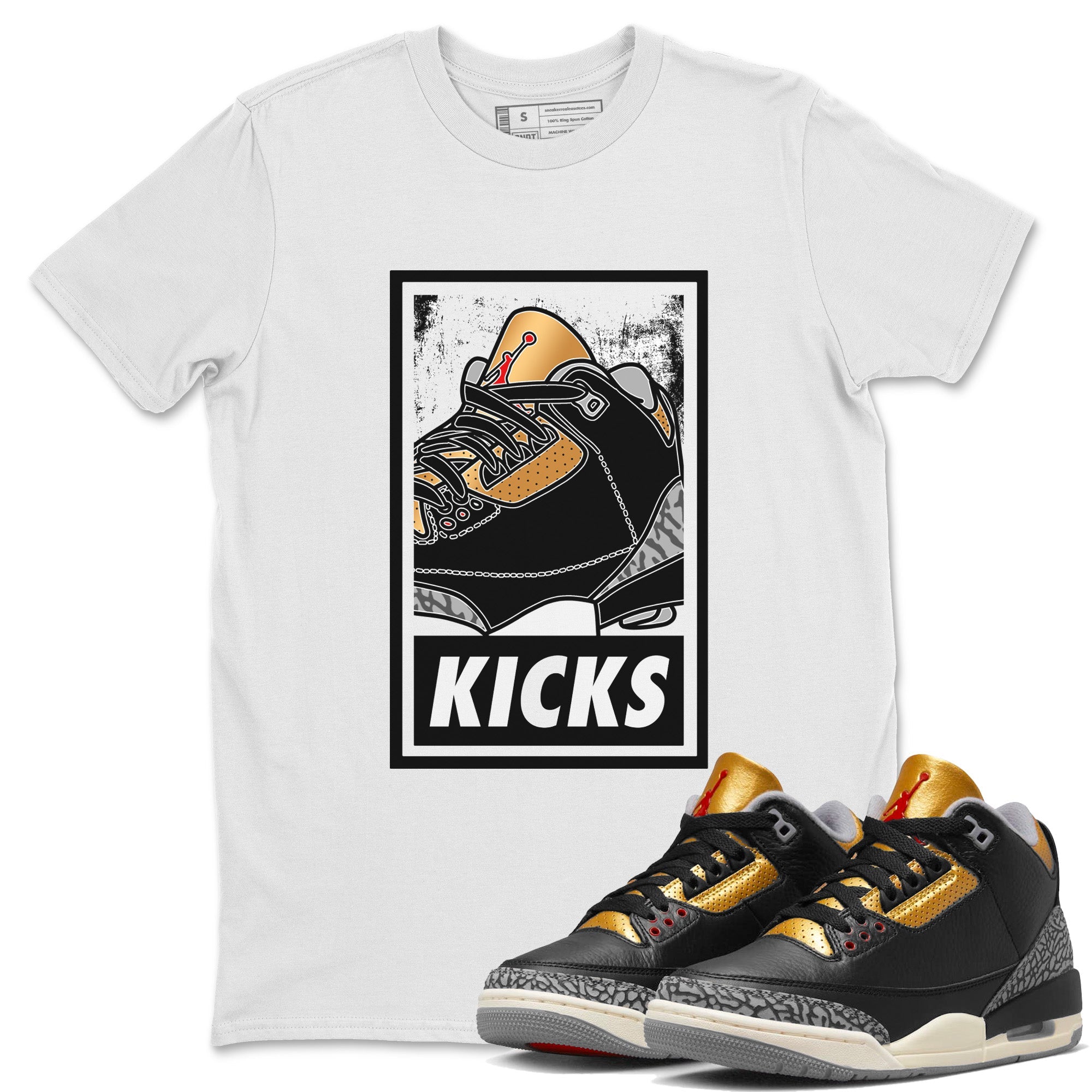 KICKS Unisex Tops - Air Jordan 3 Black Gold