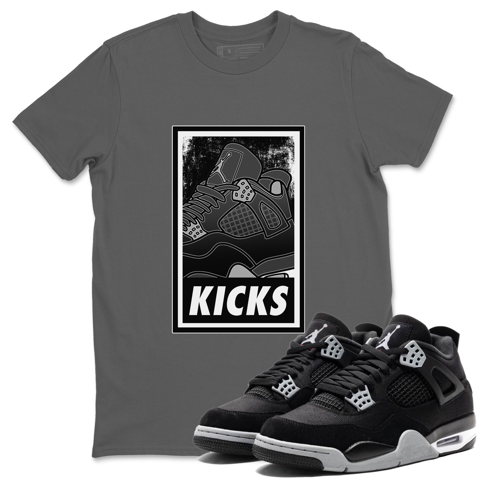KICKS Unisex Tops - Air Jordan 4 Black Canvas