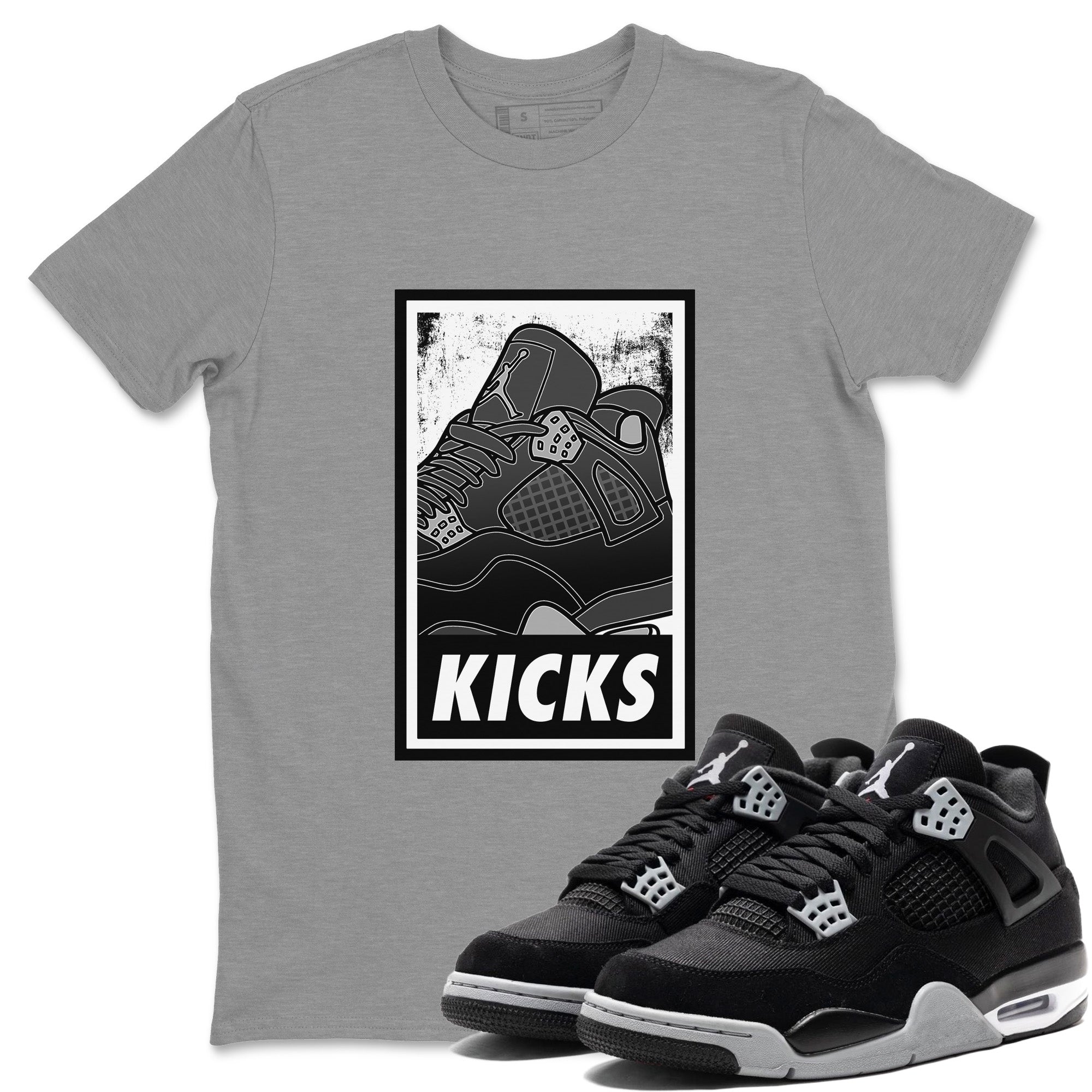 KICKS Unisex Tops - Air Jordan 4 Black Canvas