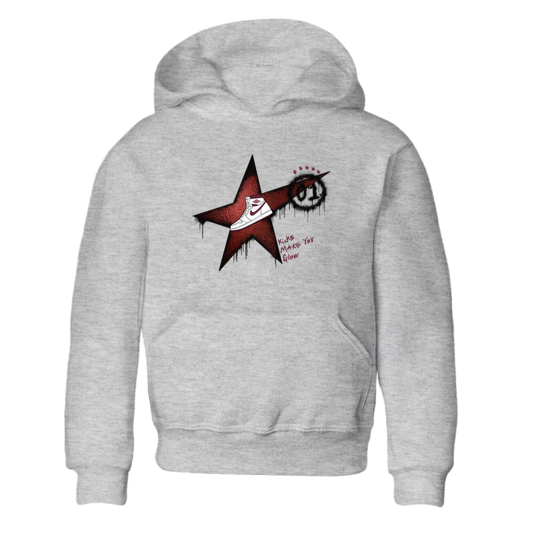 Kicks Make You Glow snkmatch Tees Kids - Air Jordan 1 Metallic Burgundy
