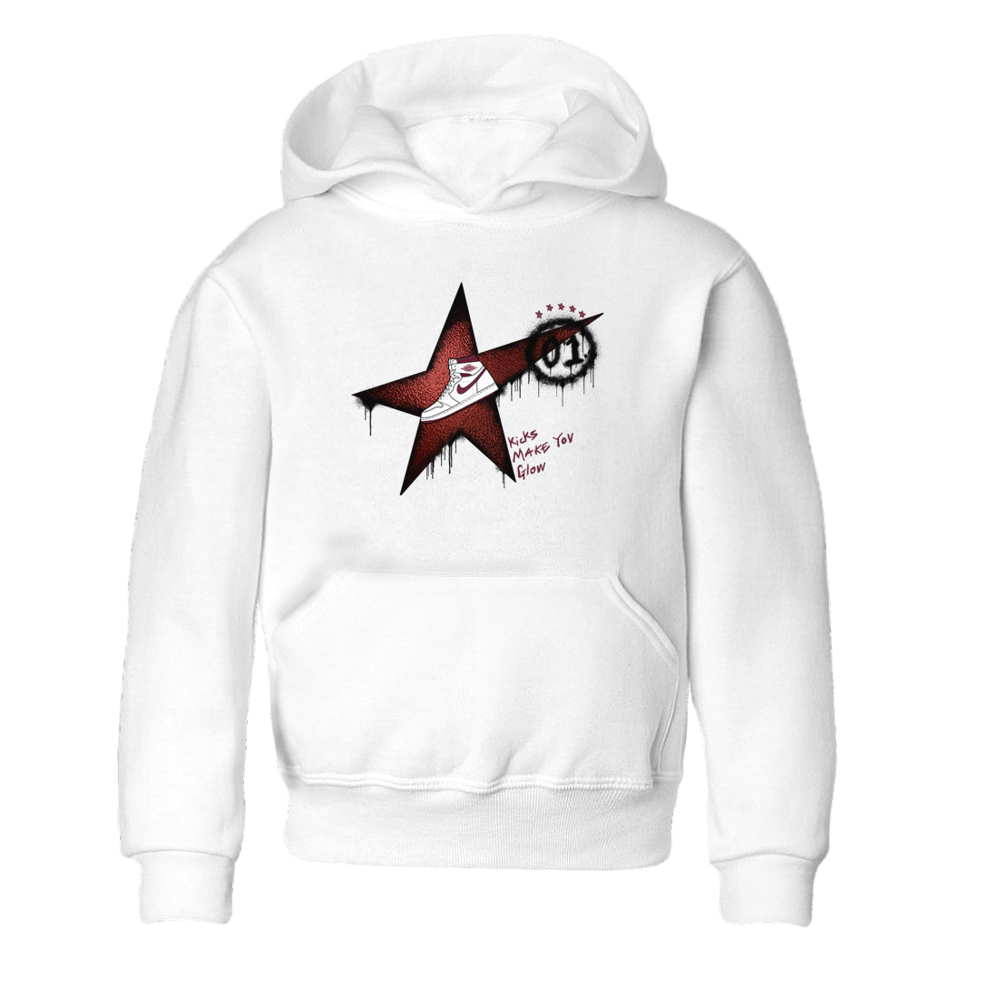Kicks Make You Glow snkmatch Tees Kids - Air Jordan 1 Metallic Burgundy