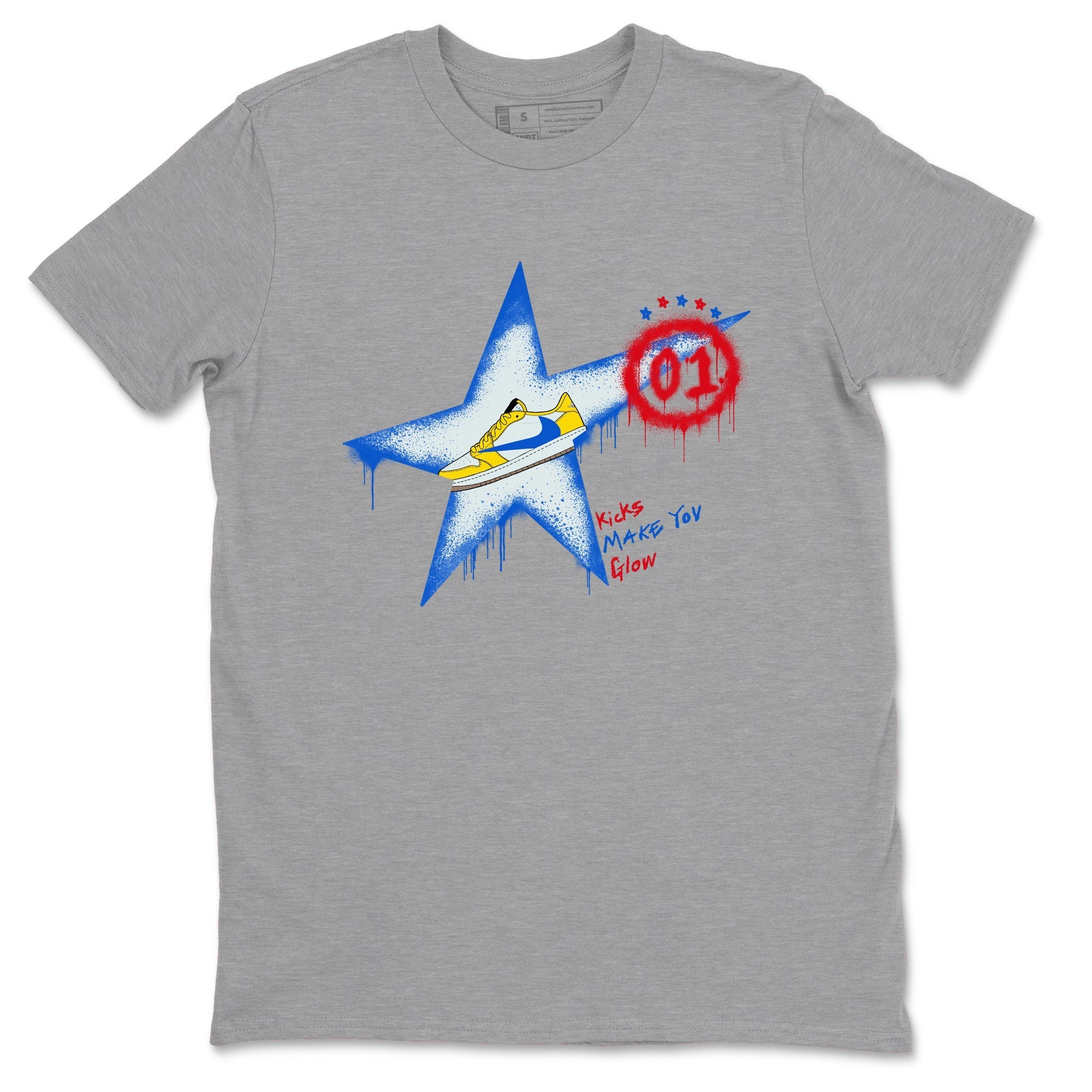 Kicks Make You Glow snkmatch Tees - Air Jordan 1 Travis Scott Canary