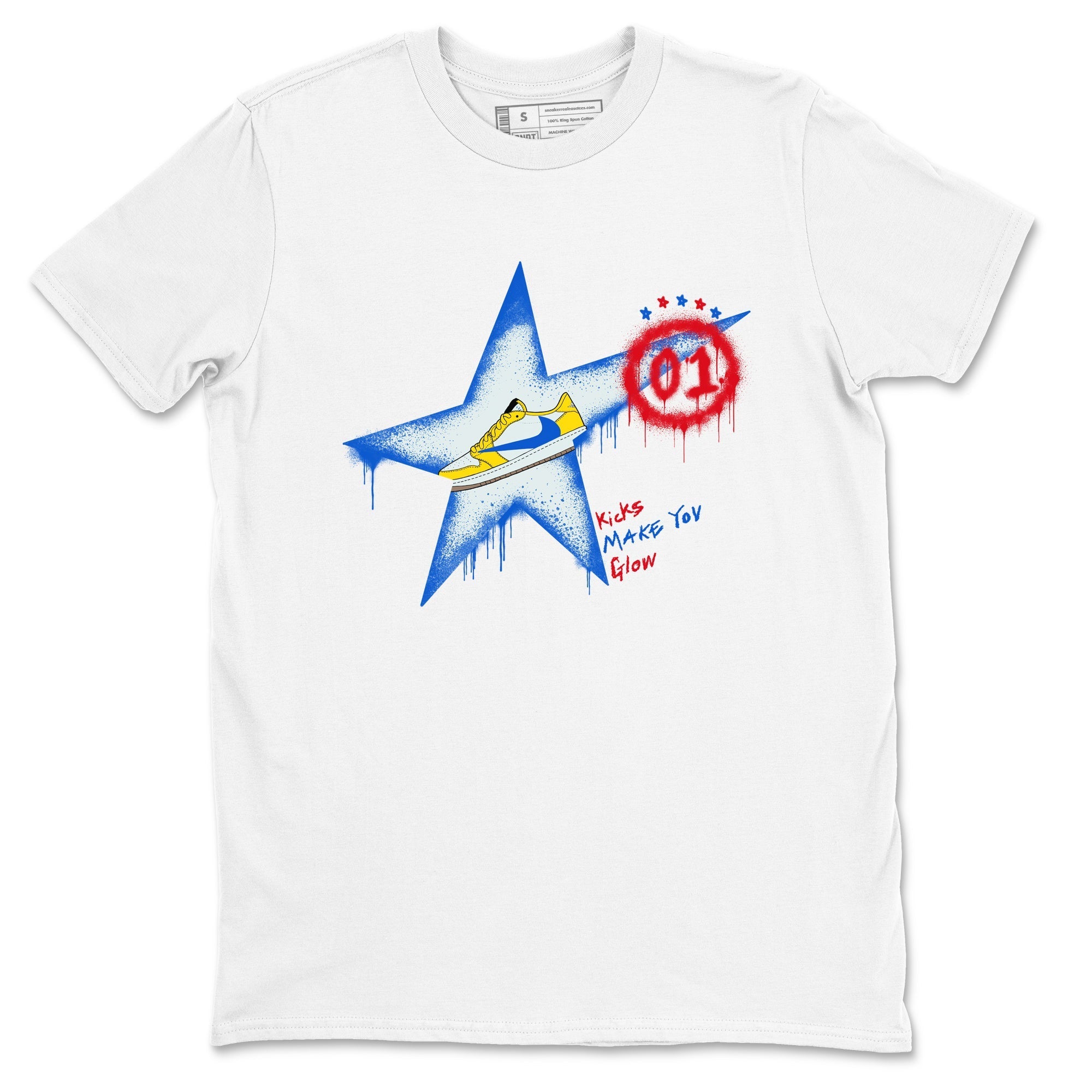 Kicks Make You Glow snkmatch Tees - Air Jordan 1 Travis Scott Canary
