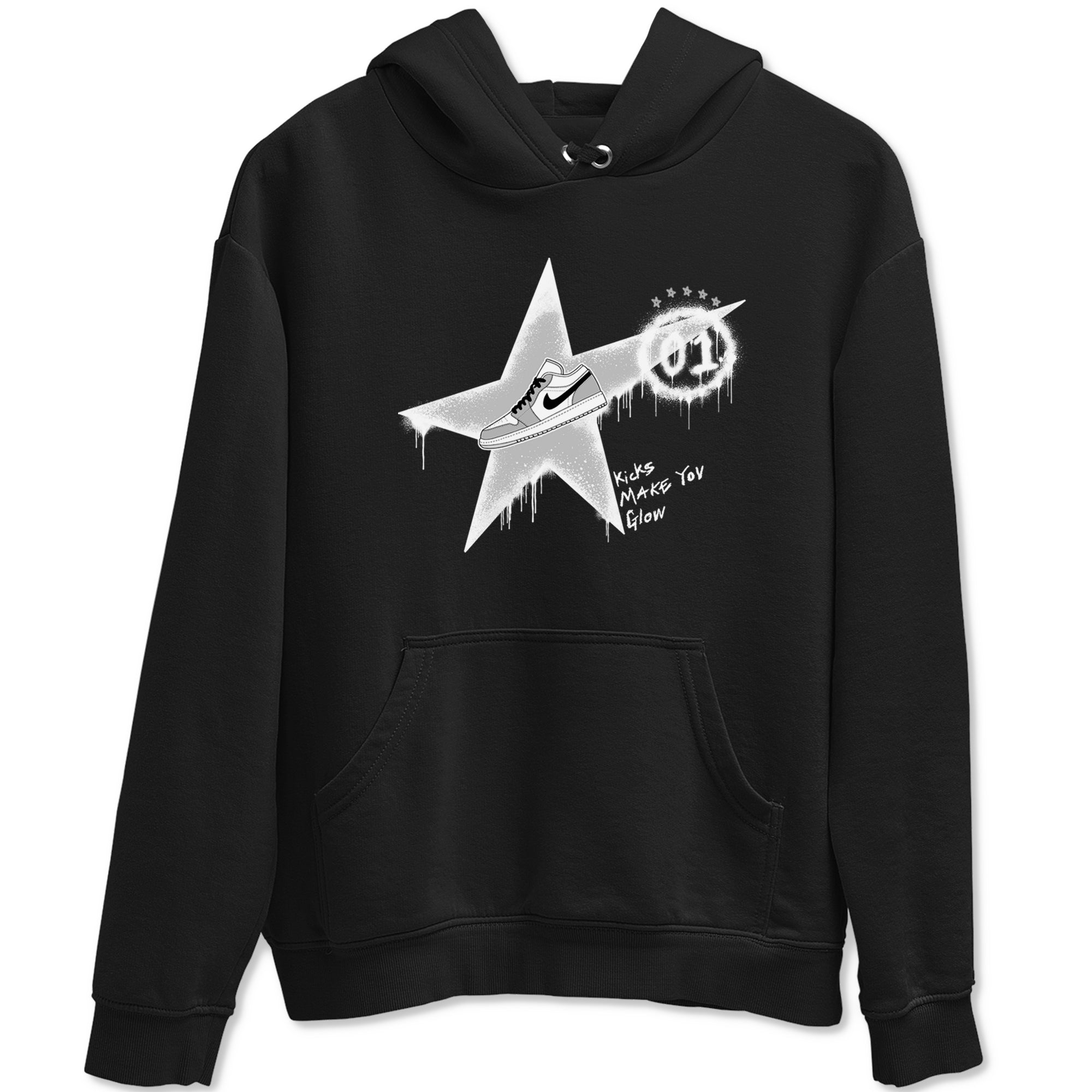 Kicks Make You Glow snkmatch Tees - Air Jordan 1 Wolf Grey