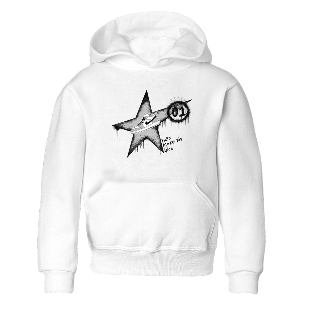 Kicks Make You Glow snkmatch Tees Kids - Air Jordan 1 Wolf Grey