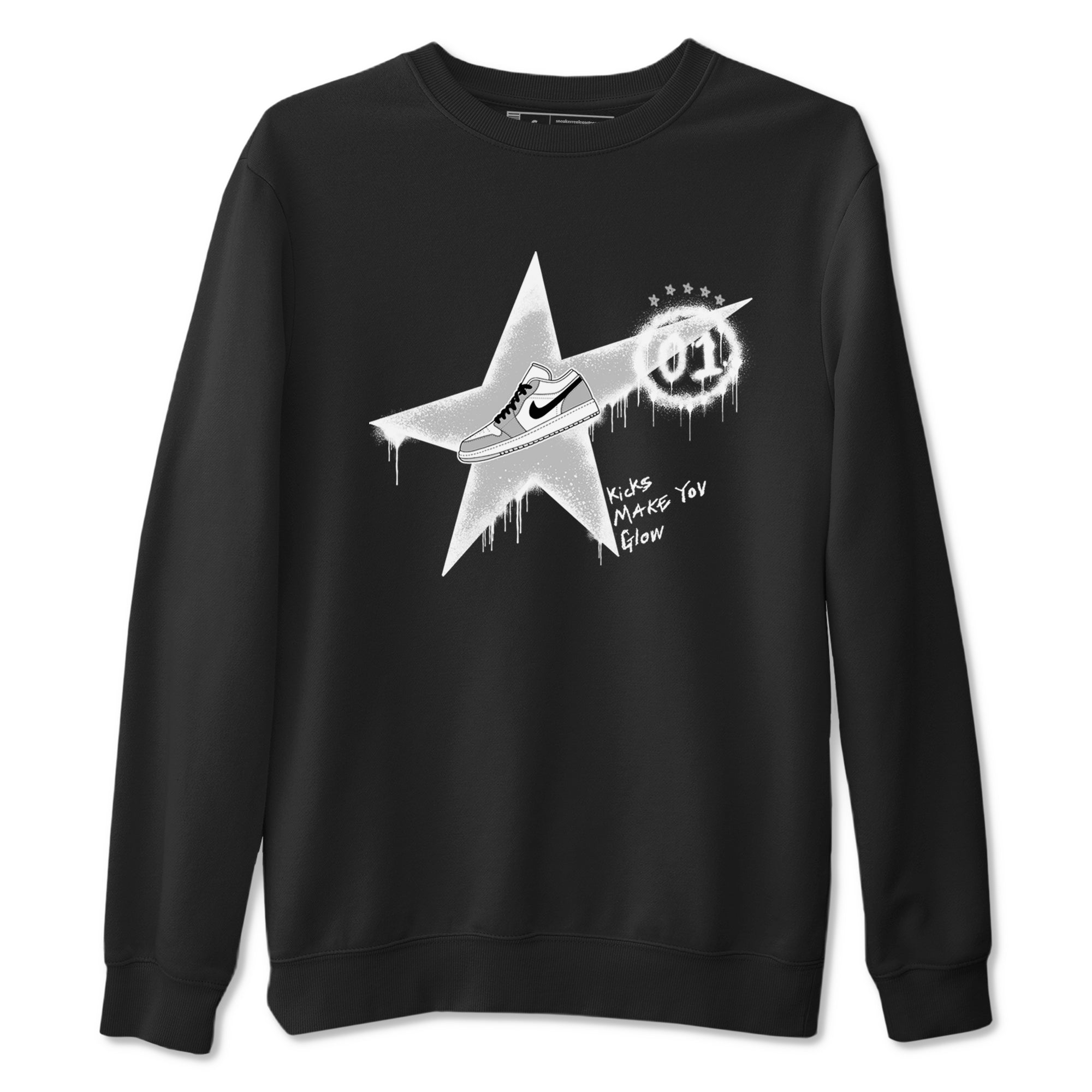 Kicks Make You Glow snkmatch Tees - Air Jordan 1 Wolf Grey