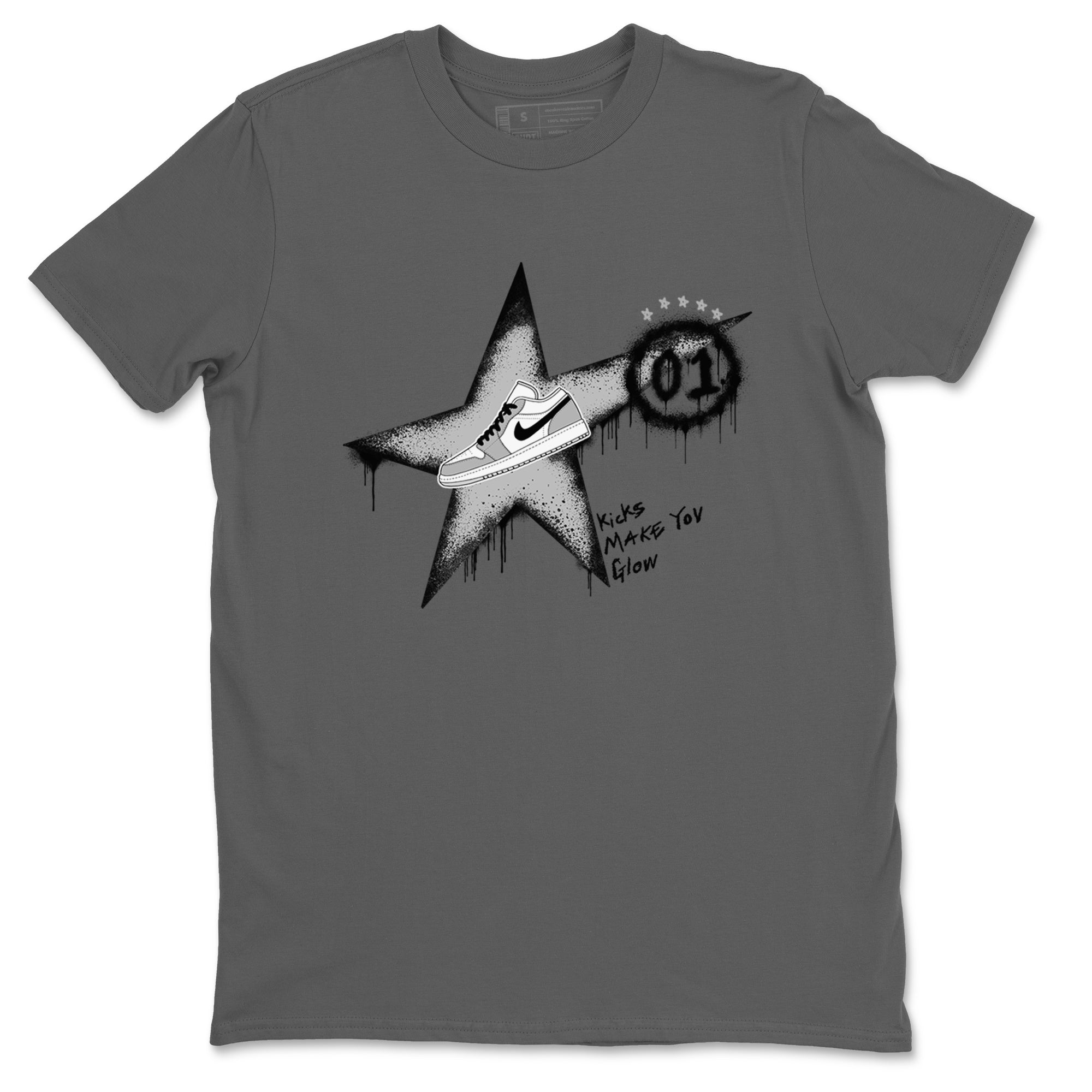 Kicks Make You Glow snkmatch Tees - Air Jordan 1 Wolf Grey