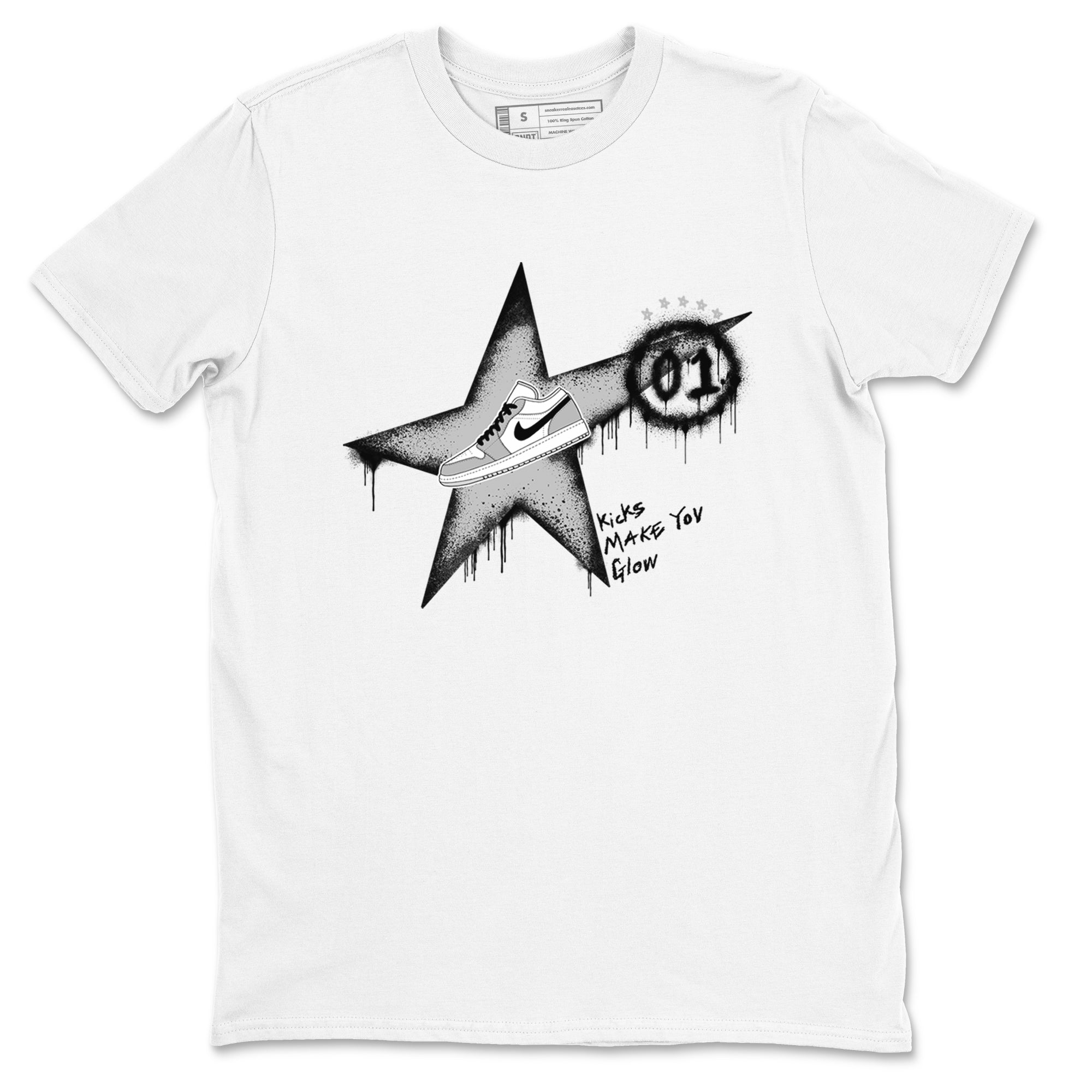 Kicks Make You Glow snkmatch Tees - Air Jordan 1 Wolf Grey