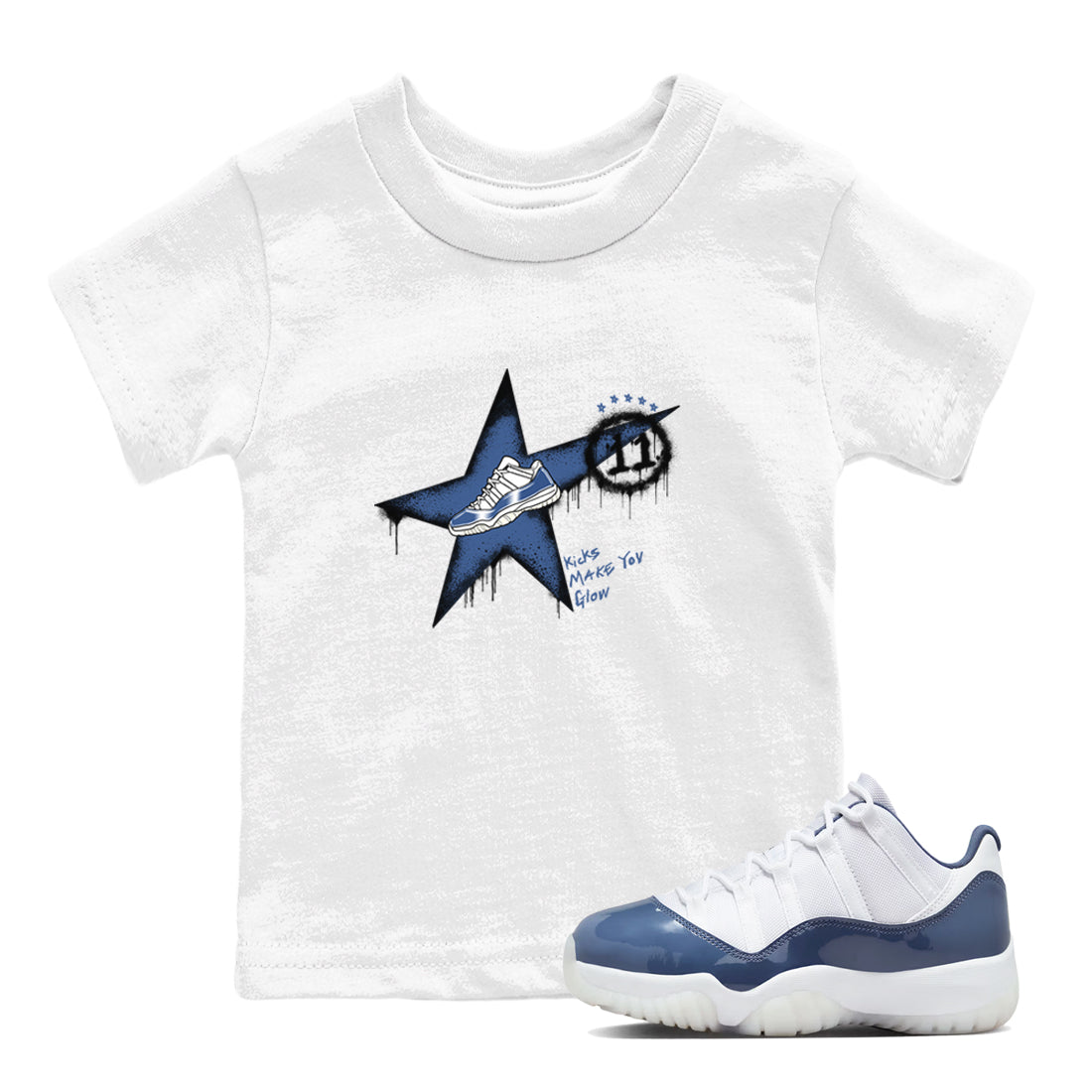 Kicks Make You Glow snkmatch Tees Kids - Air Jordan 11 Diffused Blue