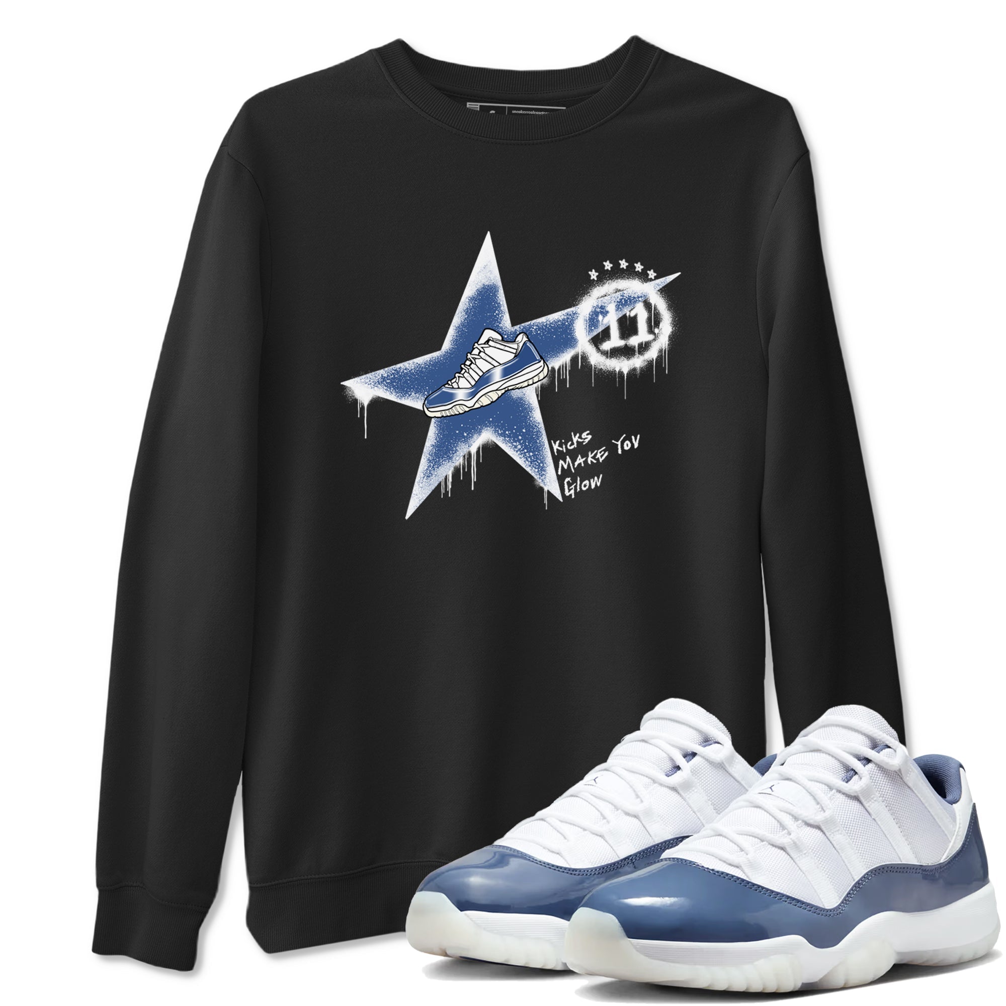 Kicks Make You Glow snkmatch Tees - Air Jordan 11 Diffused Blue