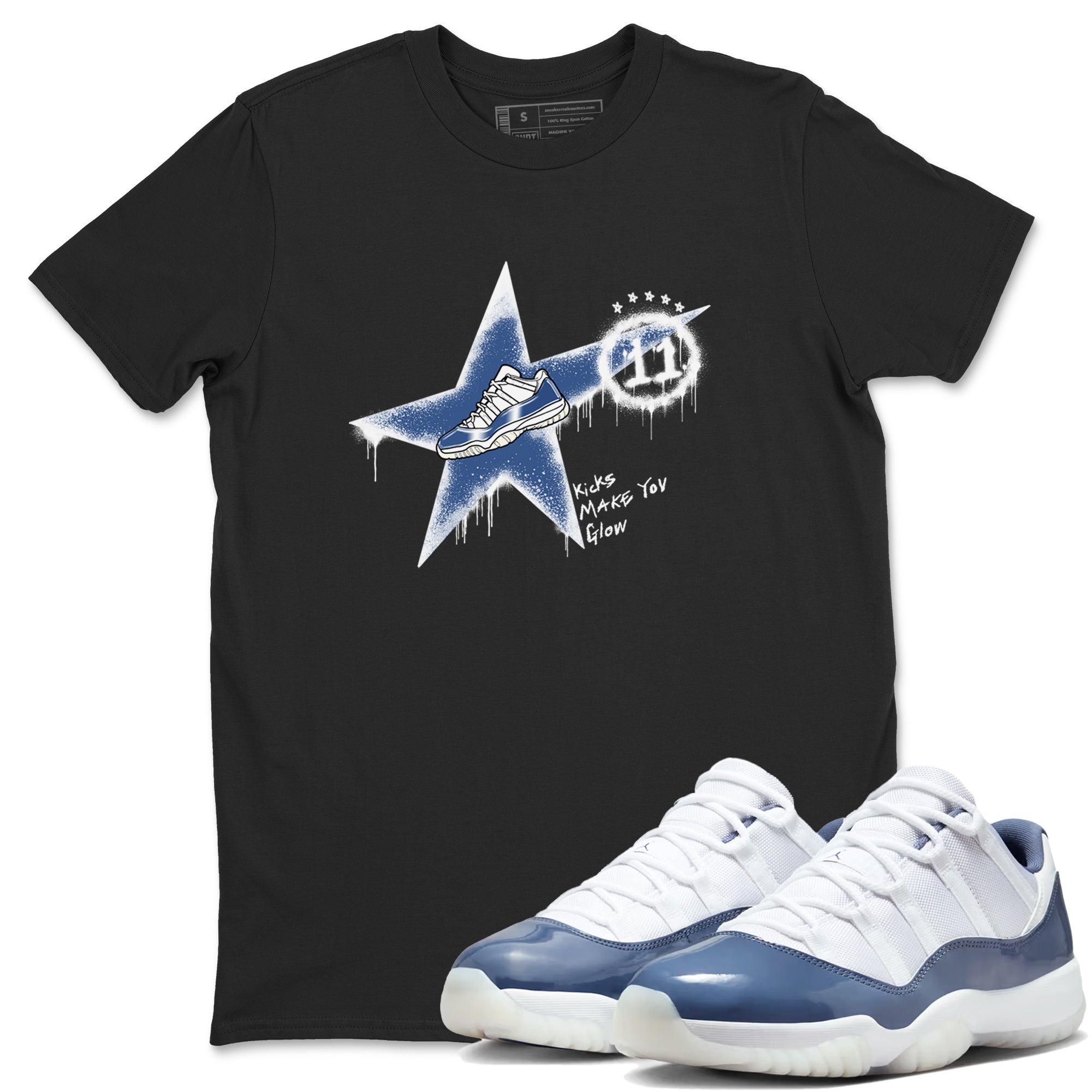 Kicks Make You Glow snkmatch Tees - Air Jordan 11 Diffused Blue