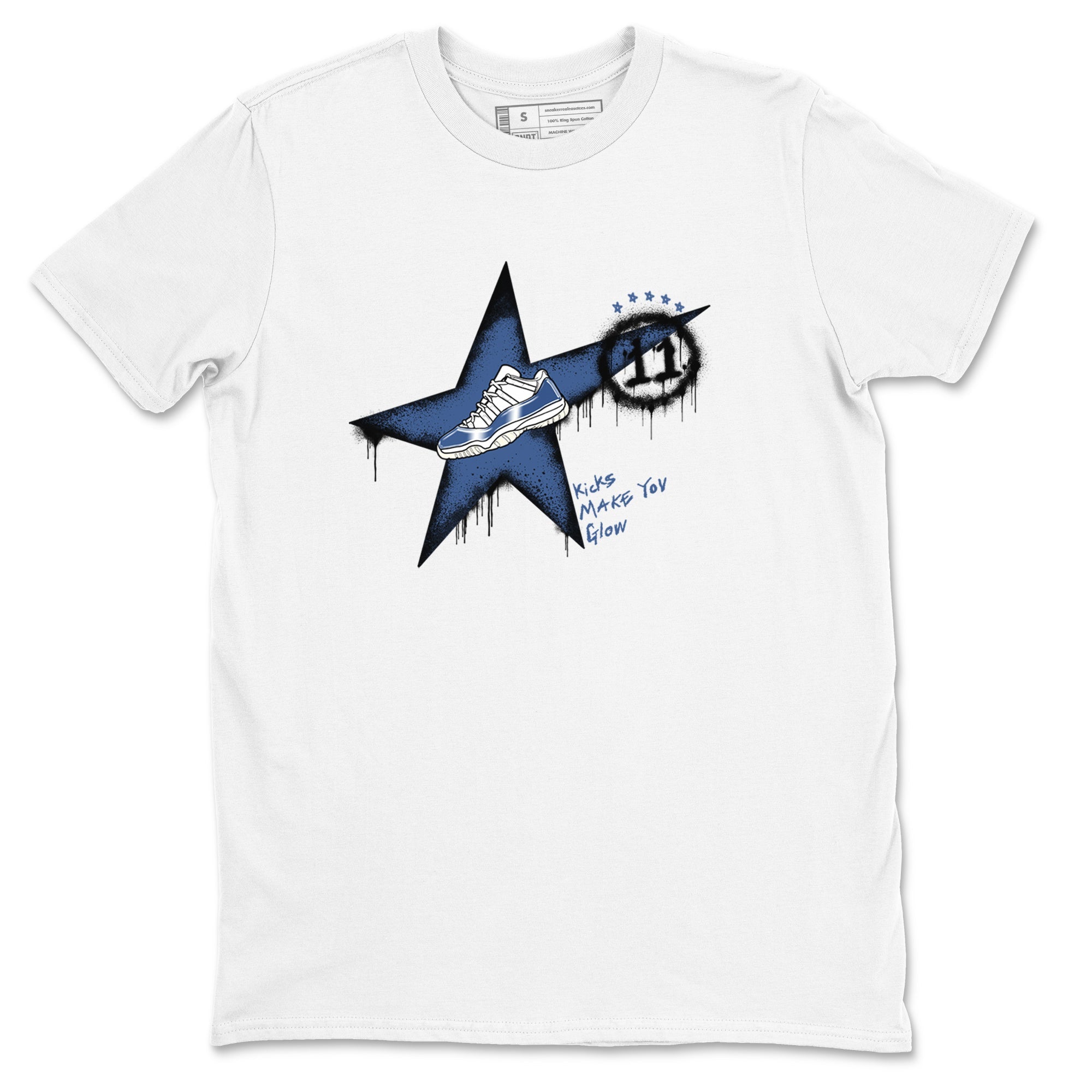 Kicks Make You Glow snkmatch Tees - Air Jordan 11 Diffused Blue