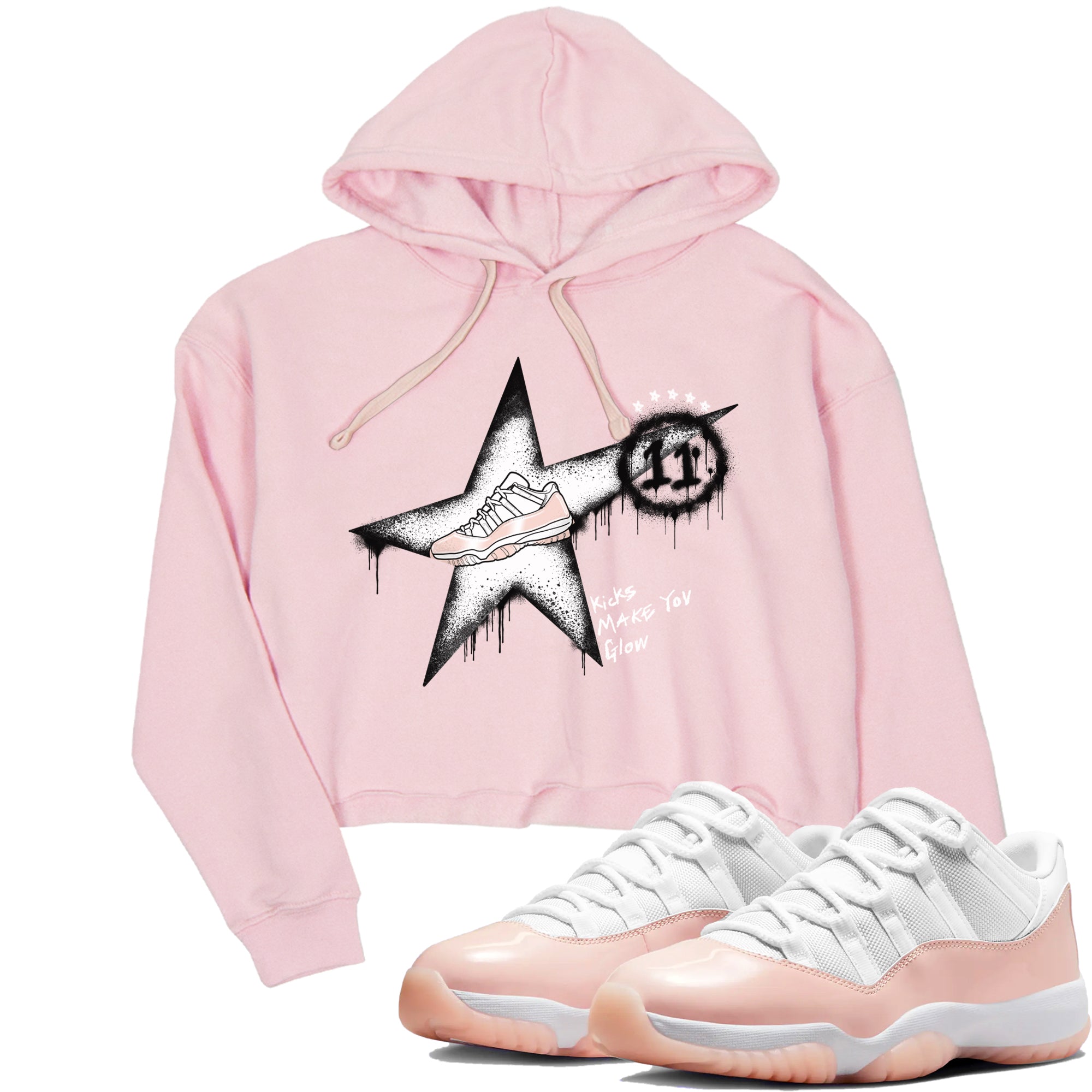 Kicks Make You Glow snkmatch Women's Top - Air Jordan 11 Legend Pink