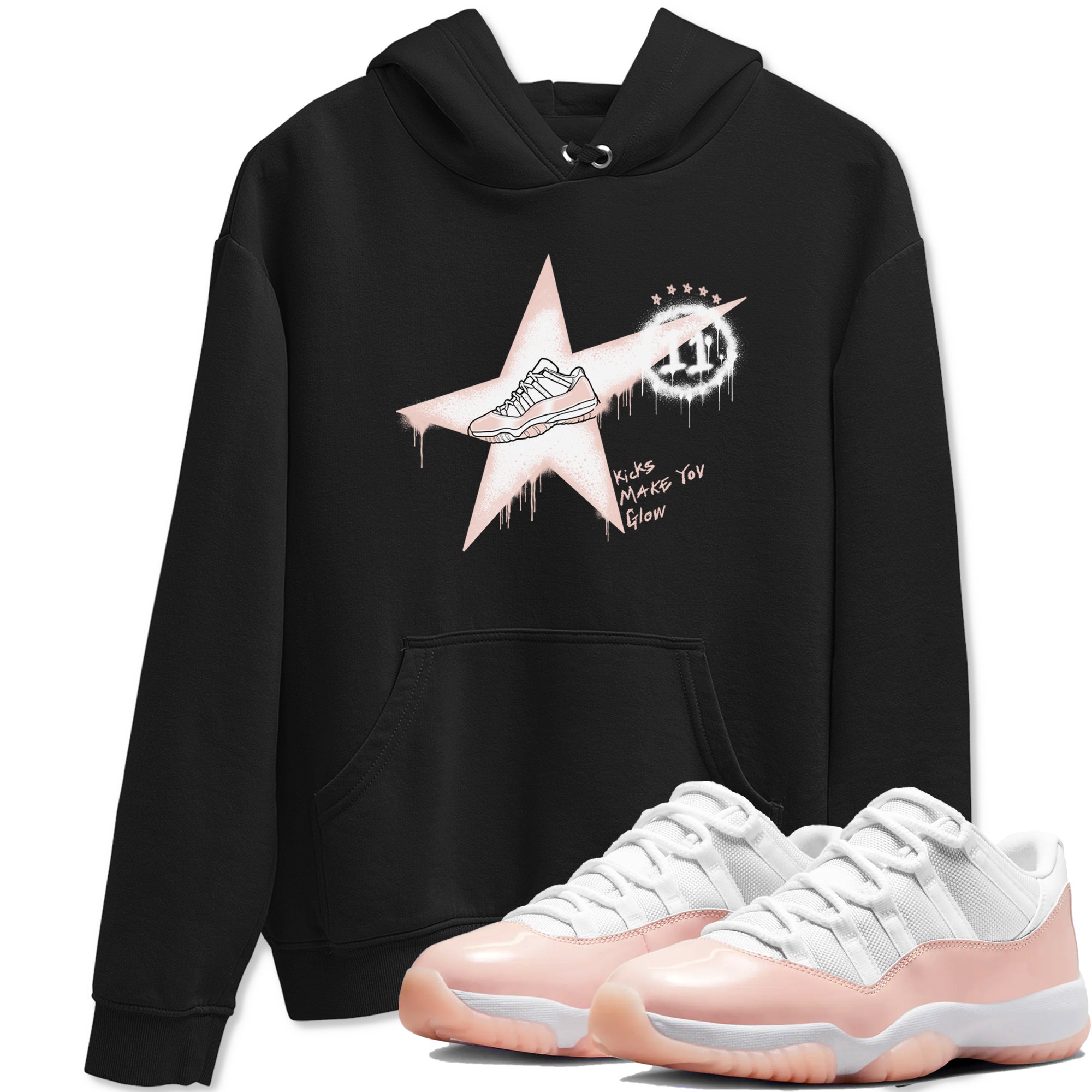 Kicks Make You Glow snkmatch Tees - Air Jordan 11 Legend Pink