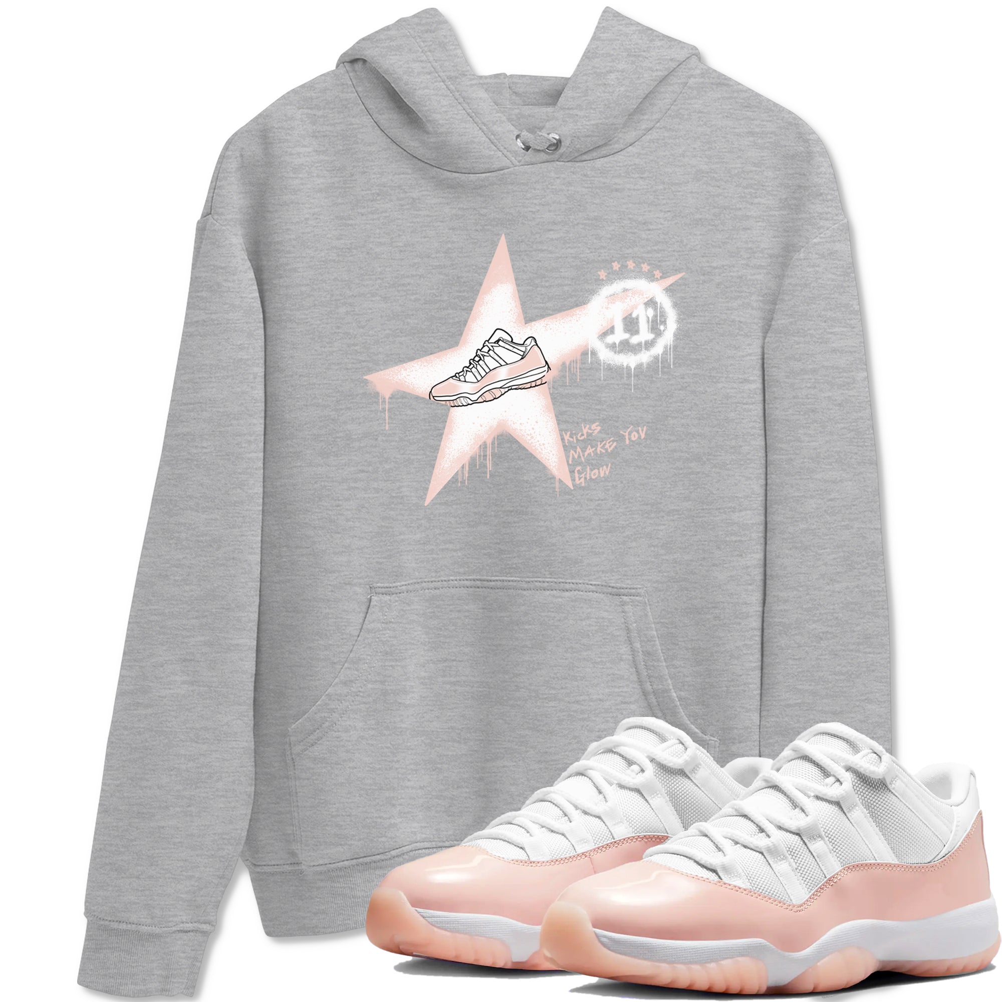 Kicks Make You Glow snkmatch Tees - Air Jordan 11 Legend Pink