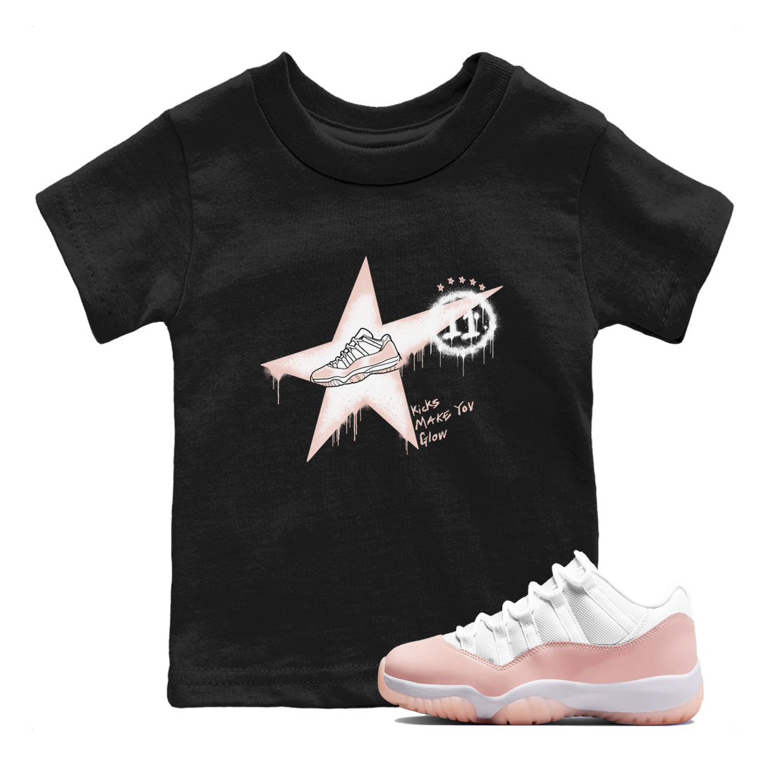 Kicks Make You Glow snkmatch Tees Kids - Air Jordan 11 Legend Pink