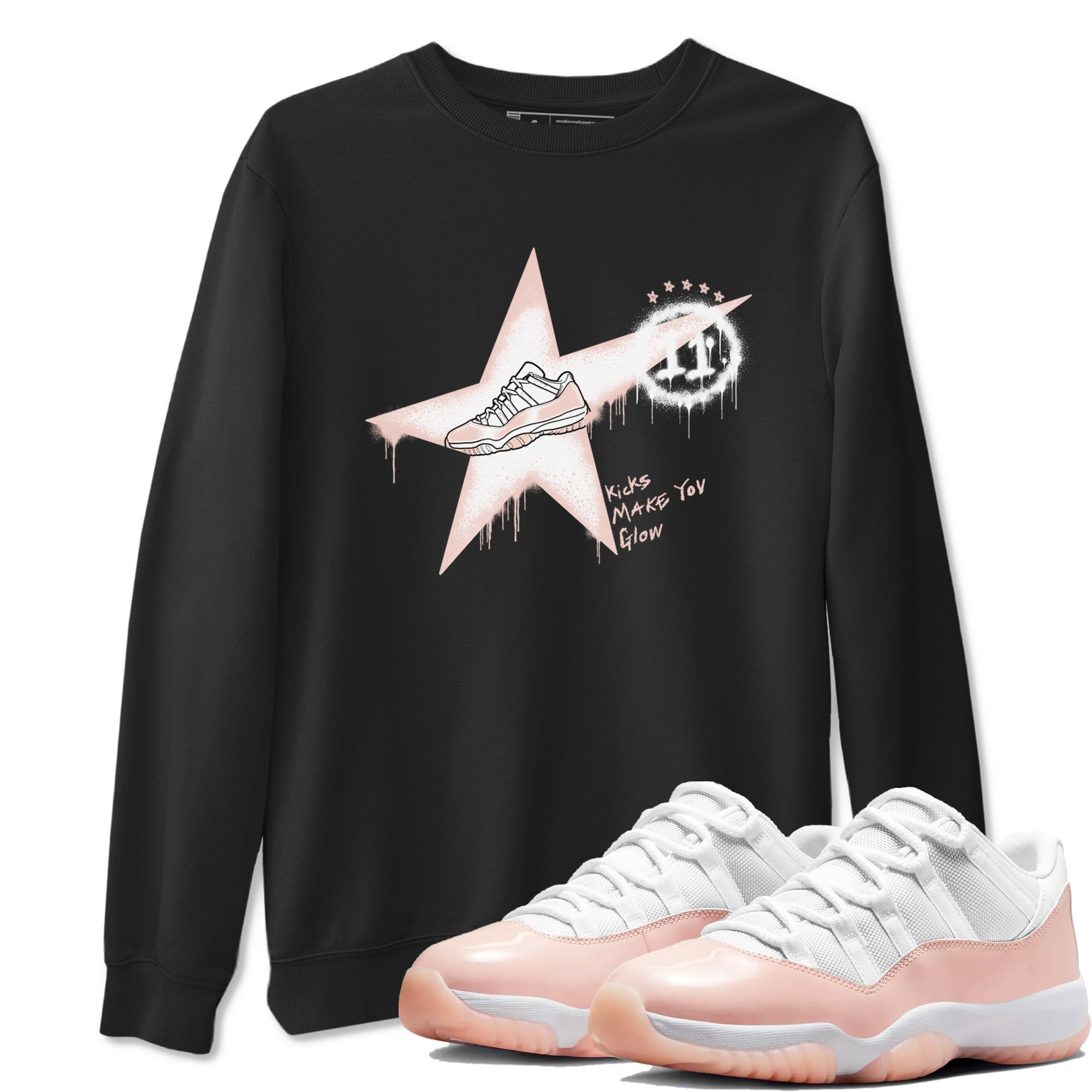 Kicks Make You Glow snkmatch Tees - Air Jordan 11 Legend Pink