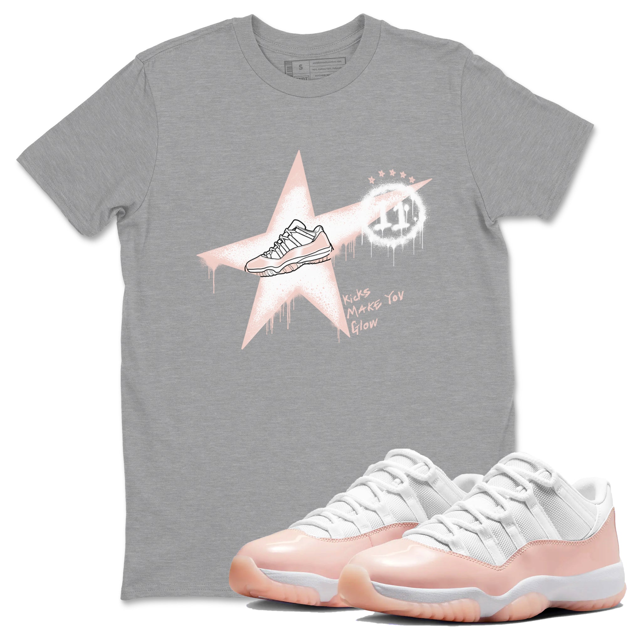 Kicks Make You Glow snkmatch Tees - Air Jordan 11 Legend Pink