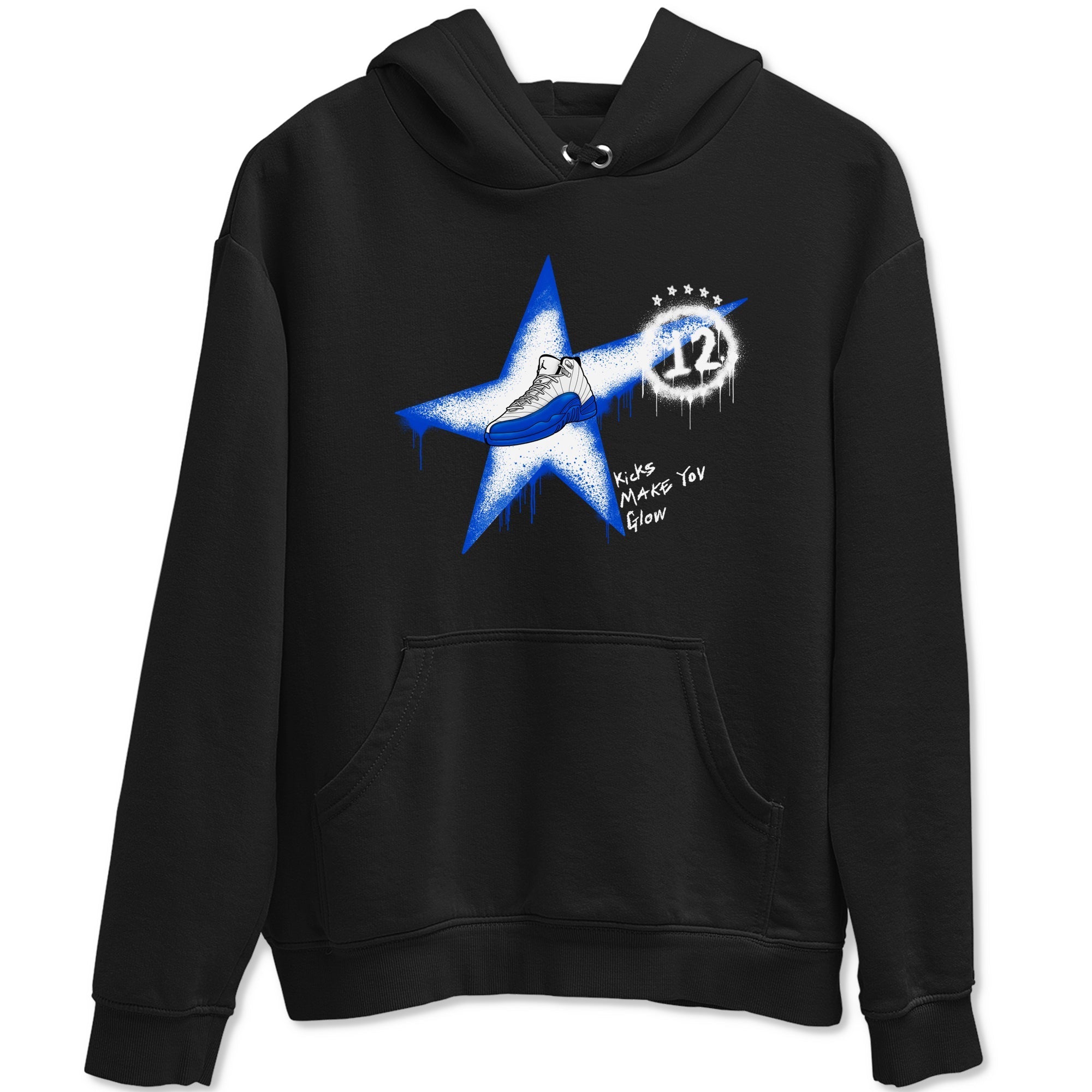Kicks Make You Glow snkmatch Tees - Air Jordan 12 Blueberry