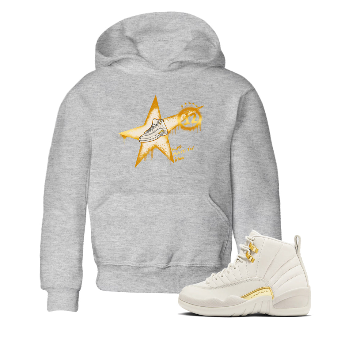Kicks Make You Glow snkmatch Tees Kids - Air Jordan 12 Phantom