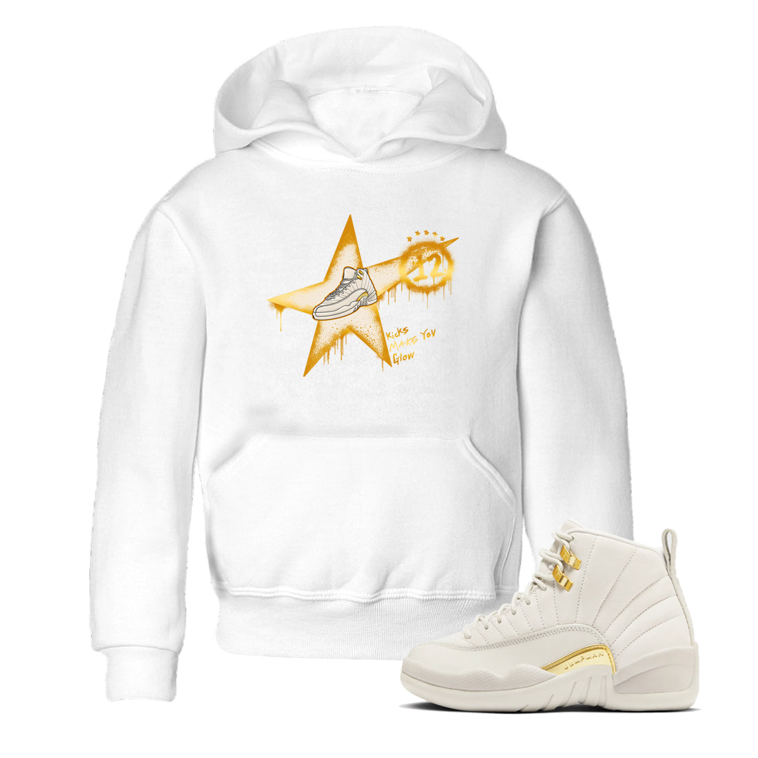 Kicks Make You Glow snkmatch Tees Kids - Air Jordan 12 Phantom