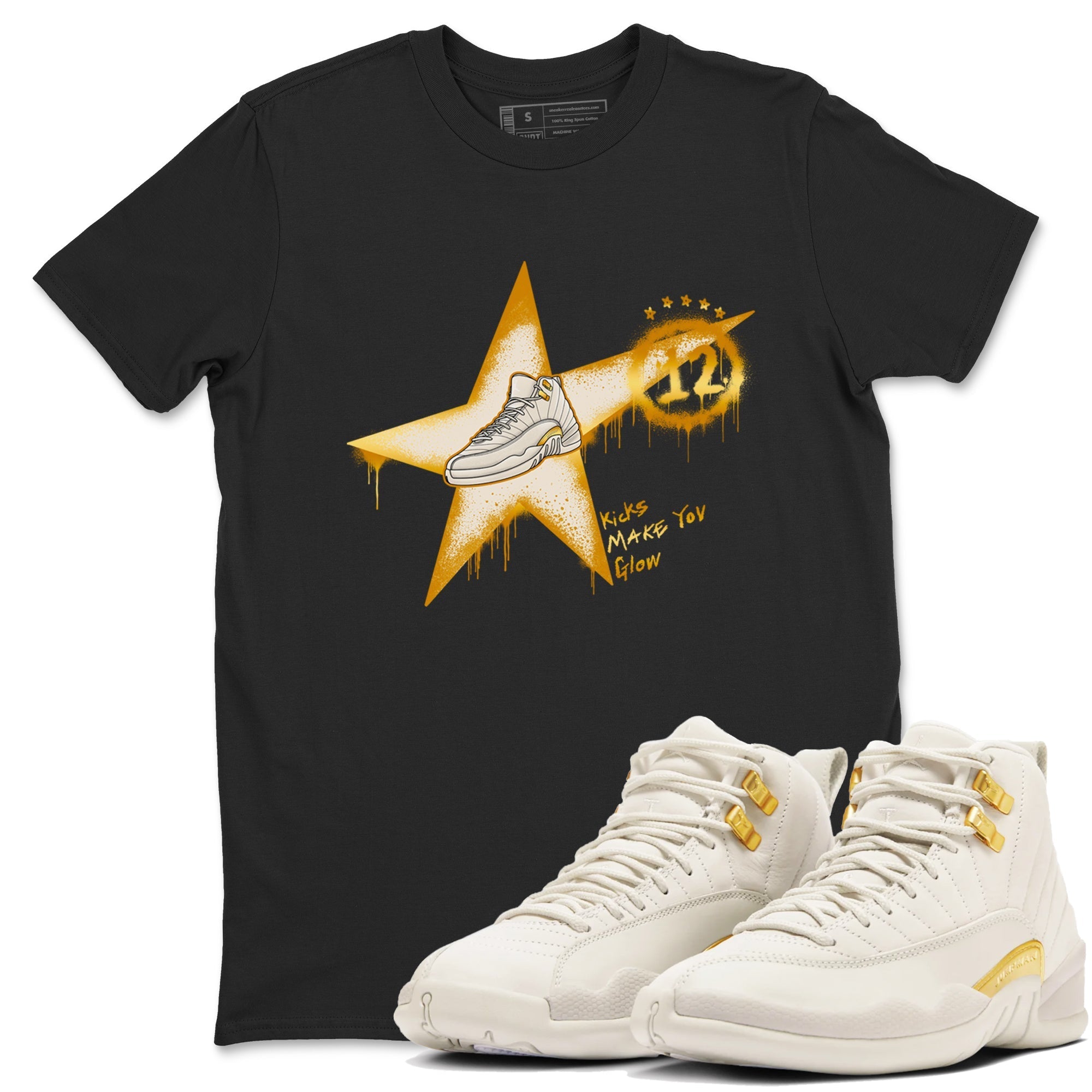 Kicks Make You Glow snkmatch Tees - Air Jordan 12 Phantom