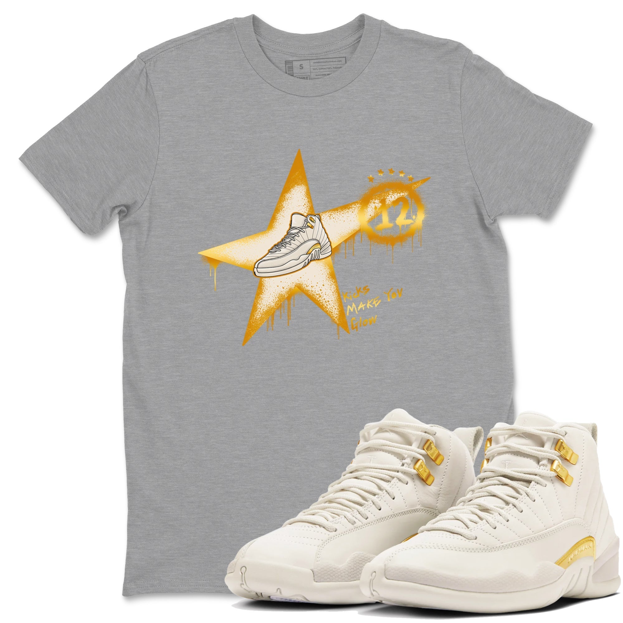 Kicks Make You Glow snkmatch Tees - Air Jordan 12 Phantom