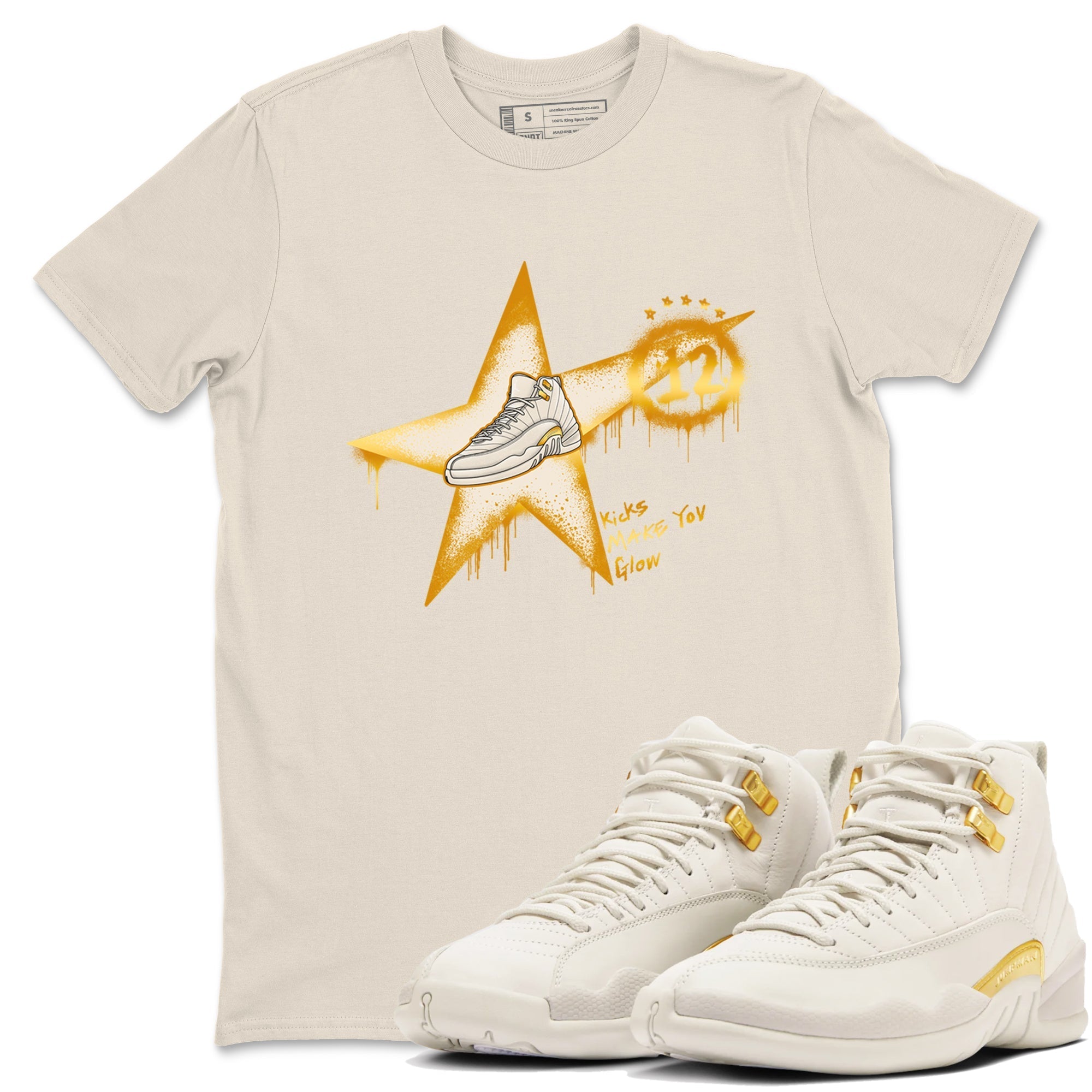 Kicks Make You Glow snkmatch Tees - Air Jordan 12 Phantom