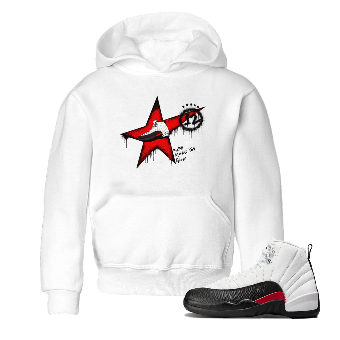 Kicks Make You Glow snkmatch Tees Kids - Air Jordan 12 Taxi Flip