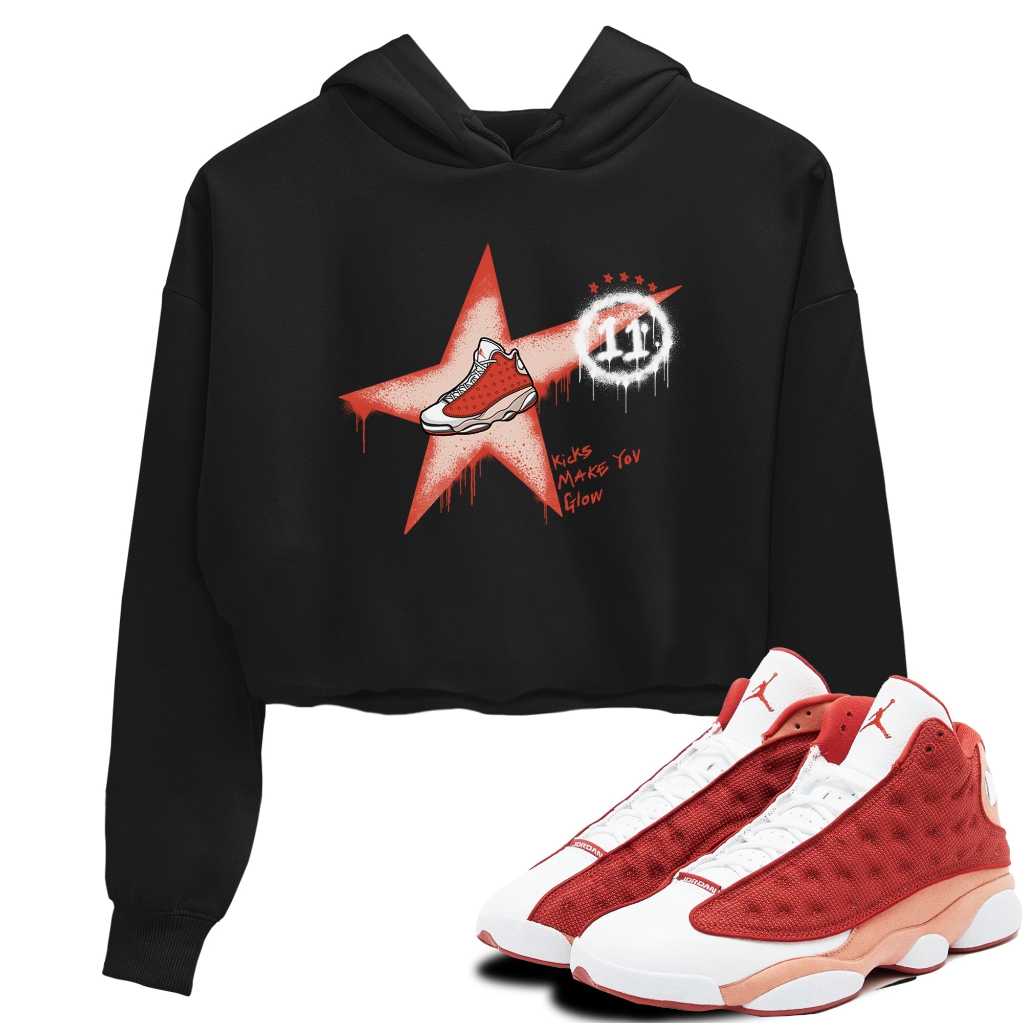 Kicks Make You Glow snkmatch Women's Top - Air Jordan 13 Dune Red