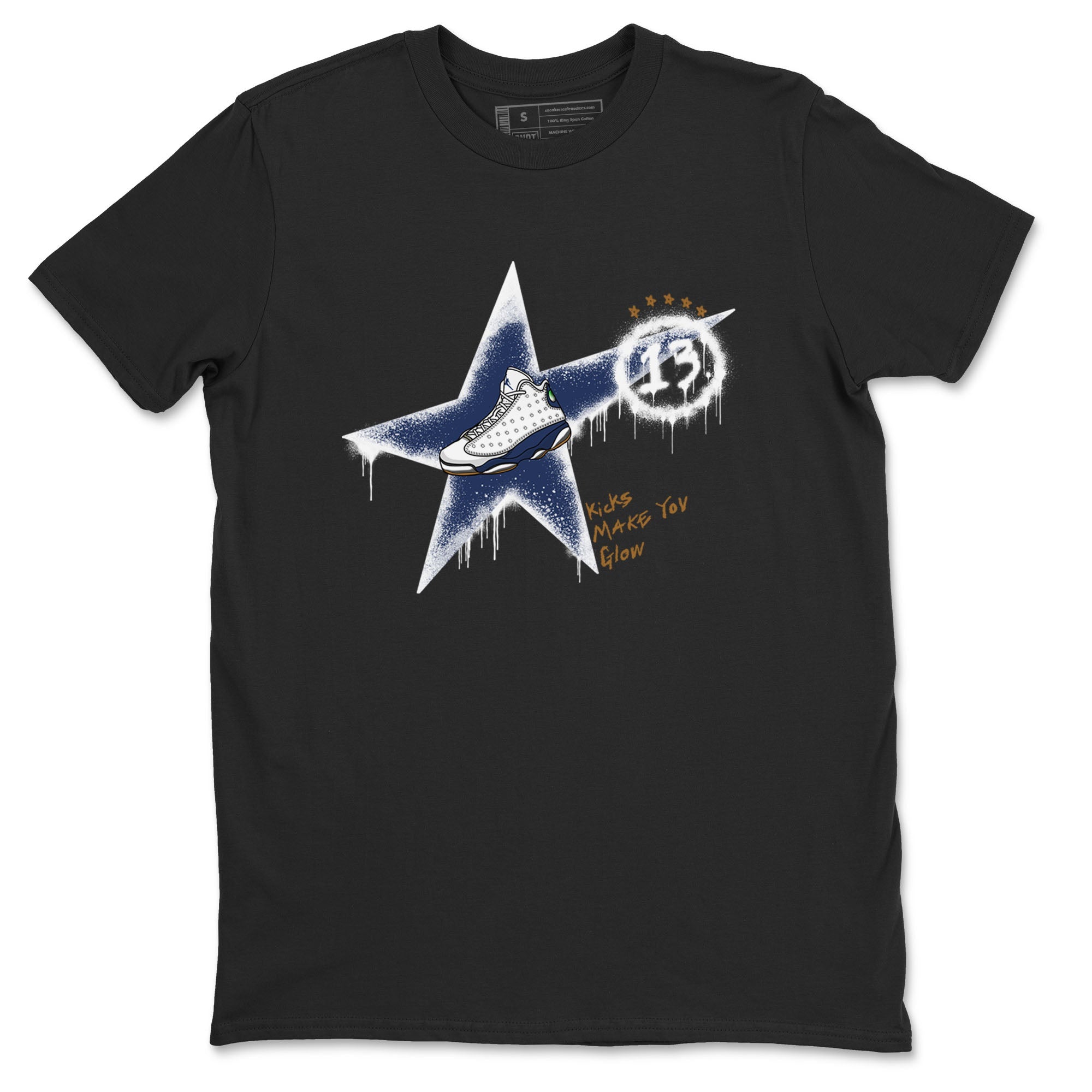 Kicks Make You Glow snkmatch Tees - Air Jordan 13 Midnight Navy