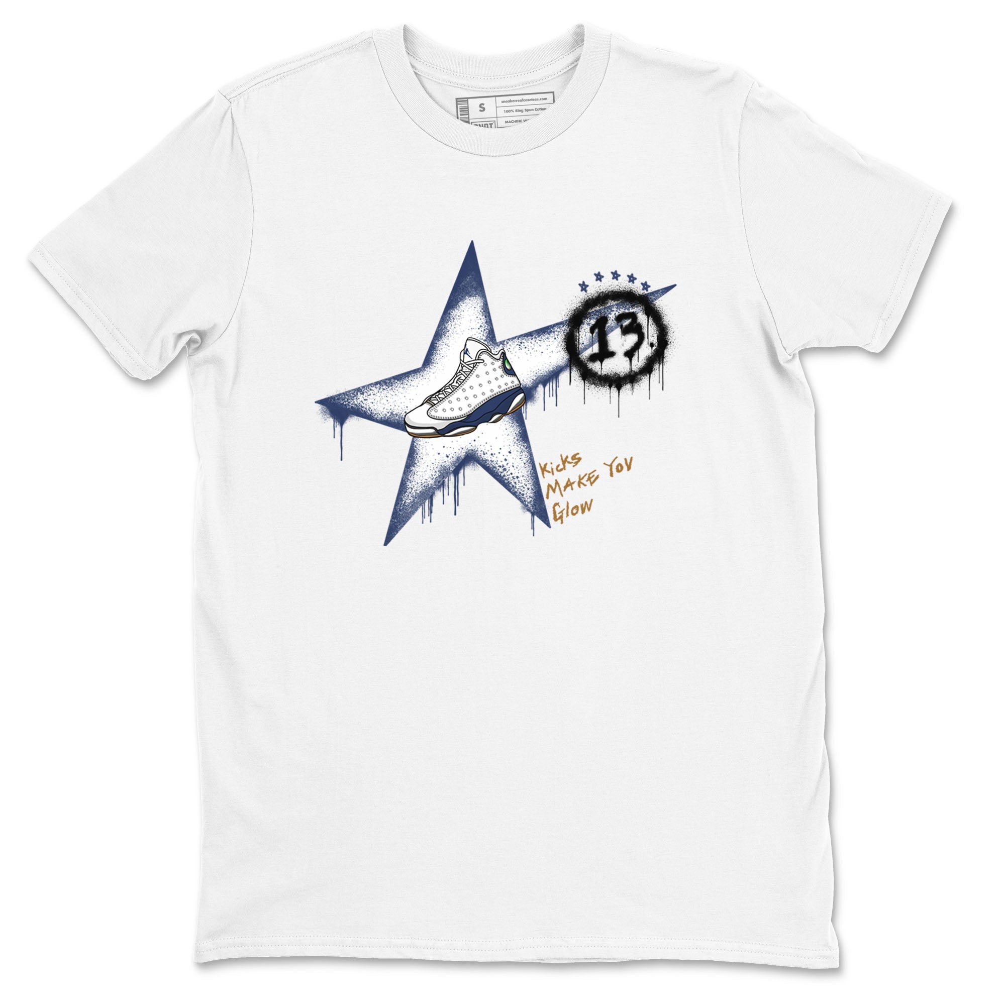 Kicks Make You Glow snkmatch Tees - Air Jordan 13 Midnight Navy