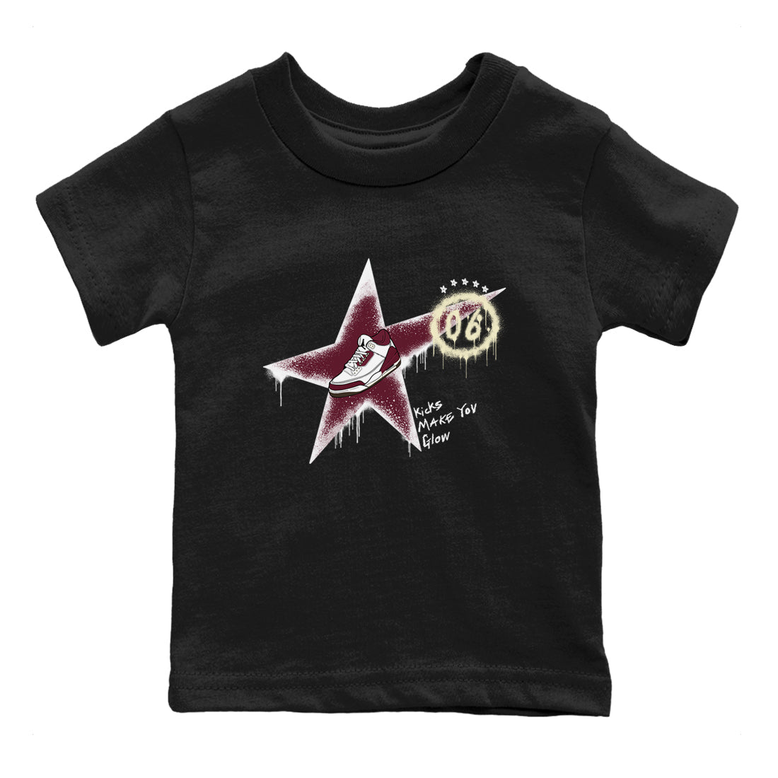 Kicks Make You Glow snkmatch Tees Kids - Air Jordan 3 A Ma Maniere x Burgundy Crush