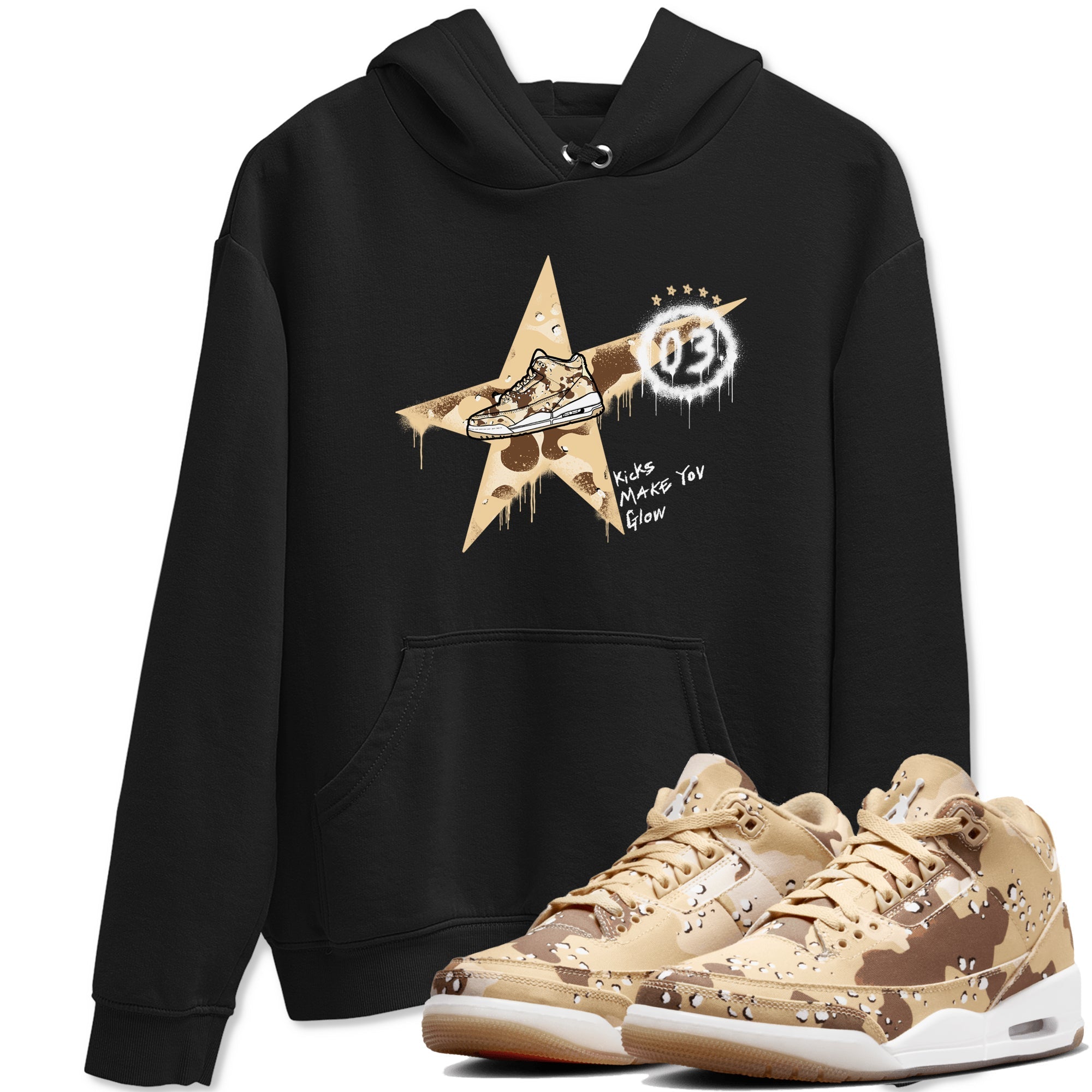Kicks Make You Glow snkmatch Tees - Air Jordan 3 Desert Camo