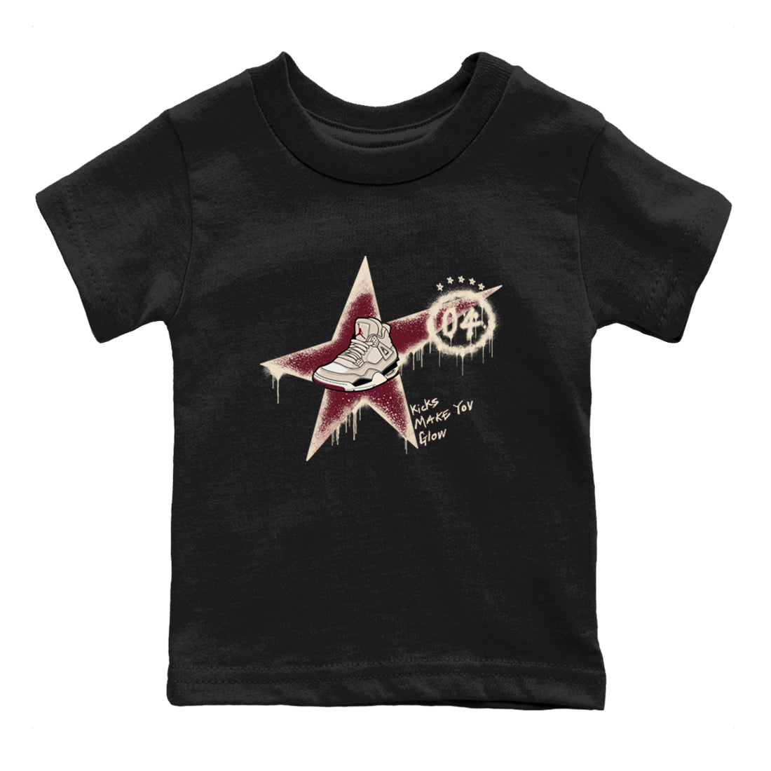 Kicks Make You Glow snkmatch Tees Kids - Air Jordan 4 A Ma Maniere x Fossil Stone