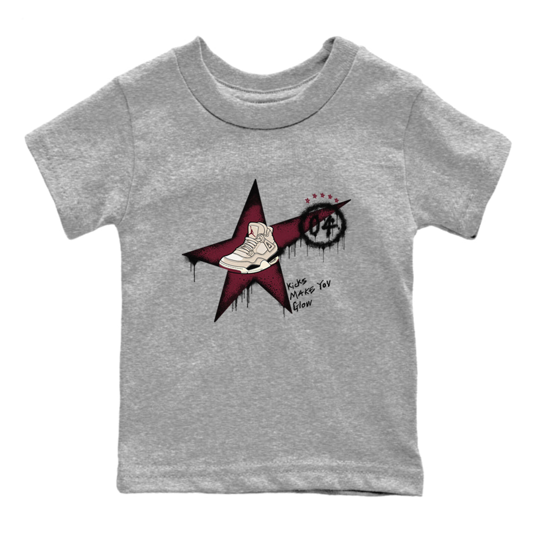 Kicks Make You Glow snkmatch Tees Kids - Air Jordan 4 A Ma Maniere x Fossil Stone