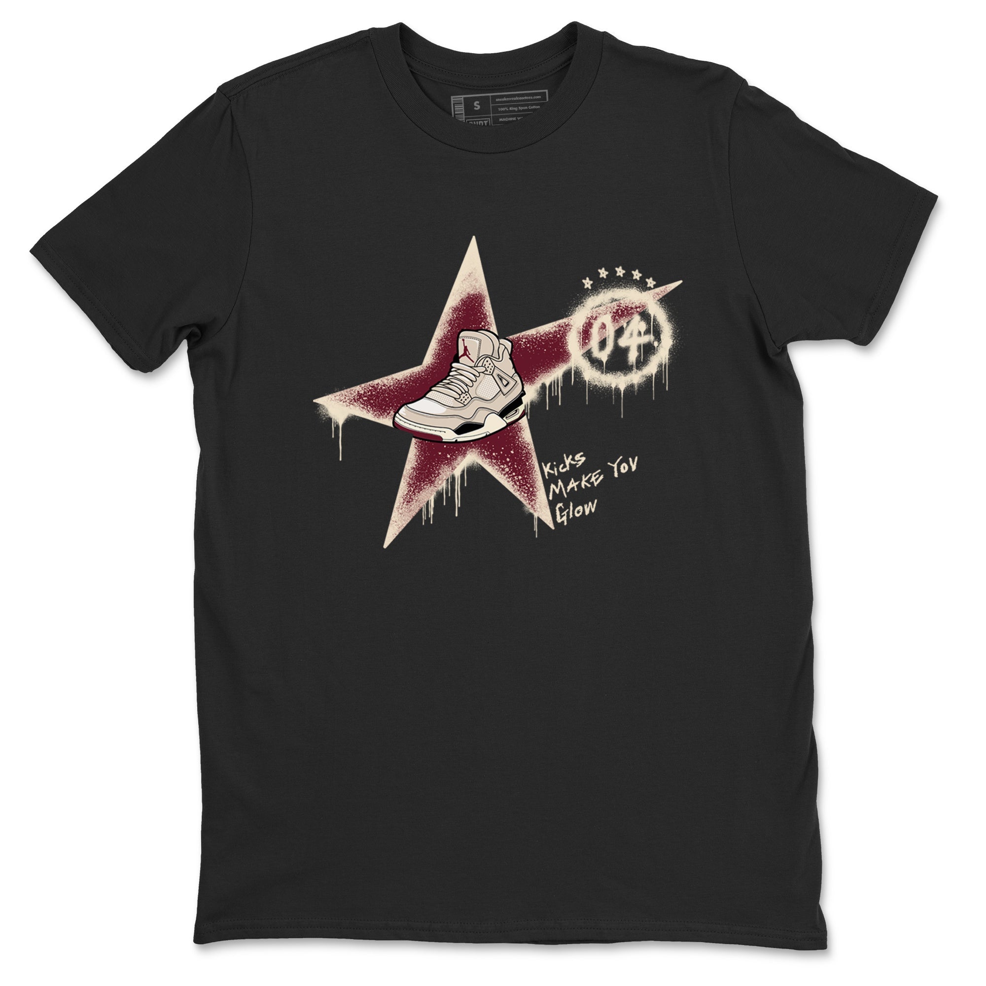 Kicks Make You Glow snkmatch Tees - Air Jordan 4 A Ma Maniere x Fossil Stone