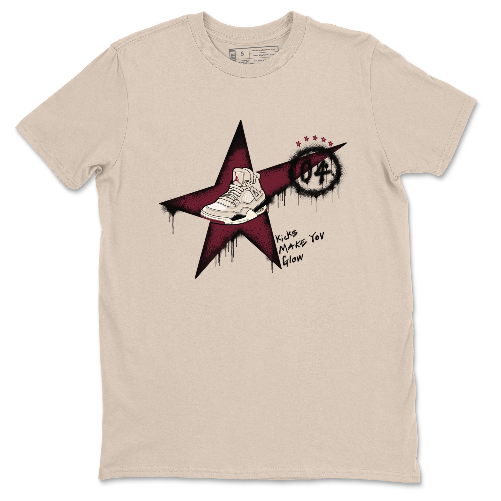 Kicks Make You Glow snkmatch Tees - Air Jordan 4 A Ma Maniere x Fossil Stone