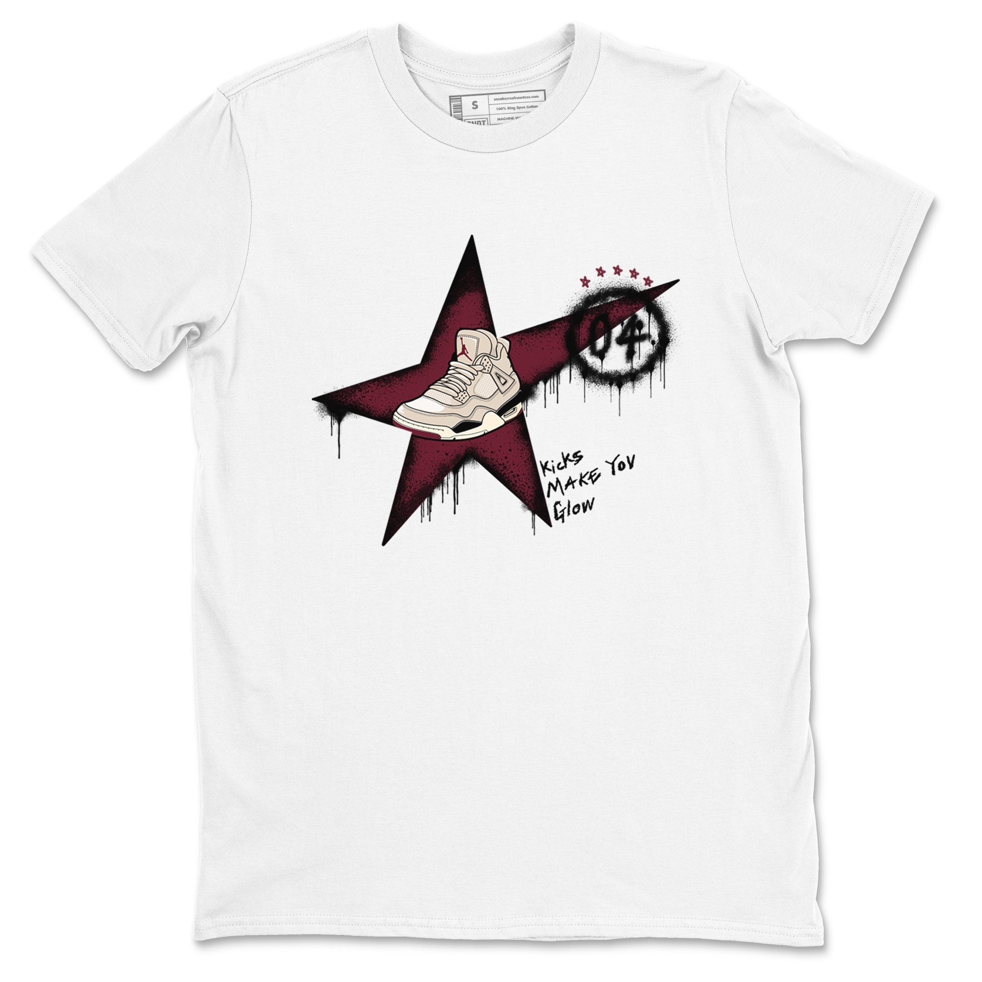 Kicks Make You Glow snkmatch Tees - Air Jordan 4 A Ma Maniere x Fossil Stone