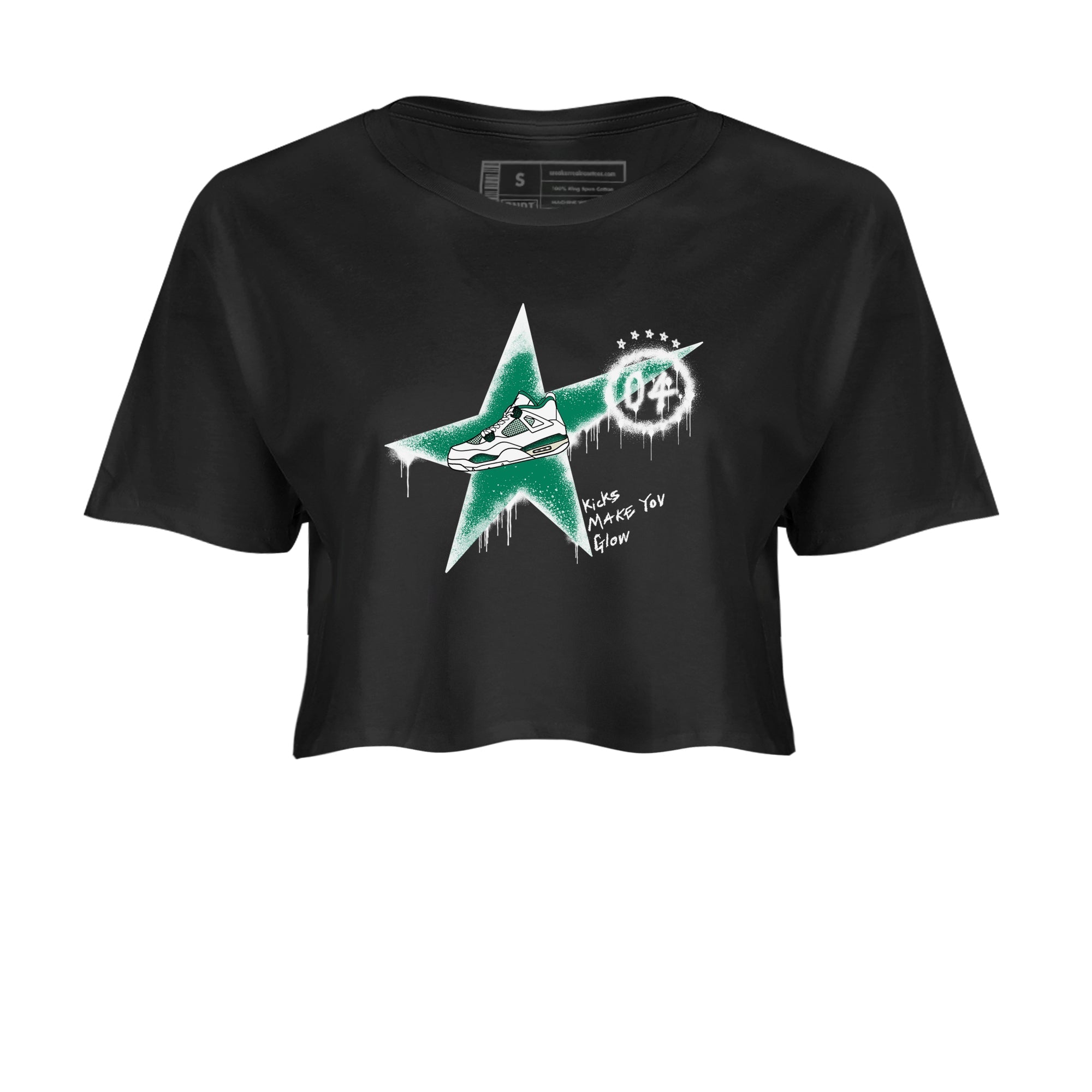 Kicks Make You Glow snkmatch Women's Top - Air Jordan 4 Oxidized Green