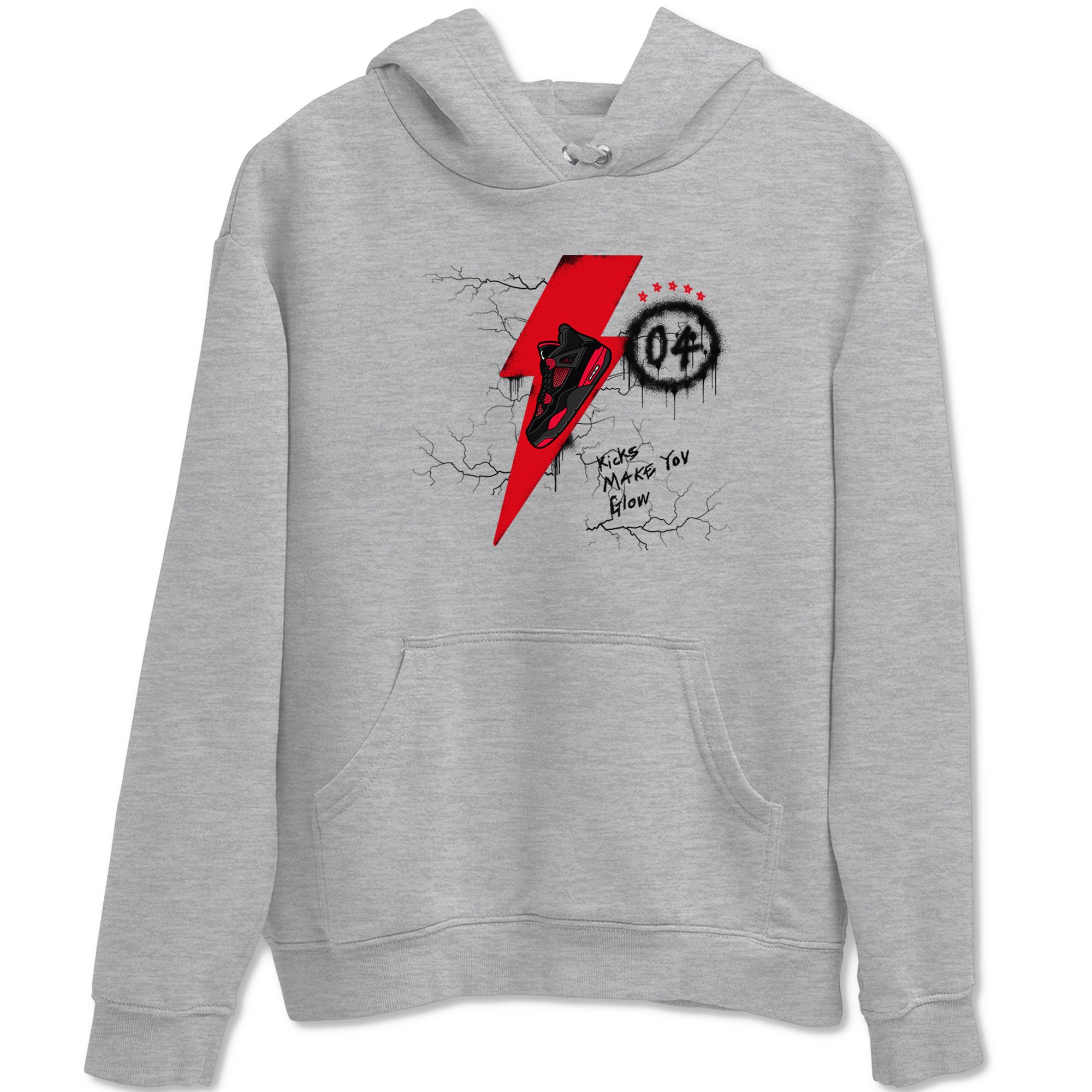 Kicks Make You Glow snkmatch Tees - Air Jordan 4 Red Thunder