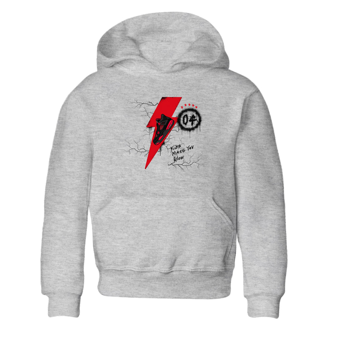 Kicks Make You Glow snkmatch Tees Kids - Air Jordan 4 Red Thunder