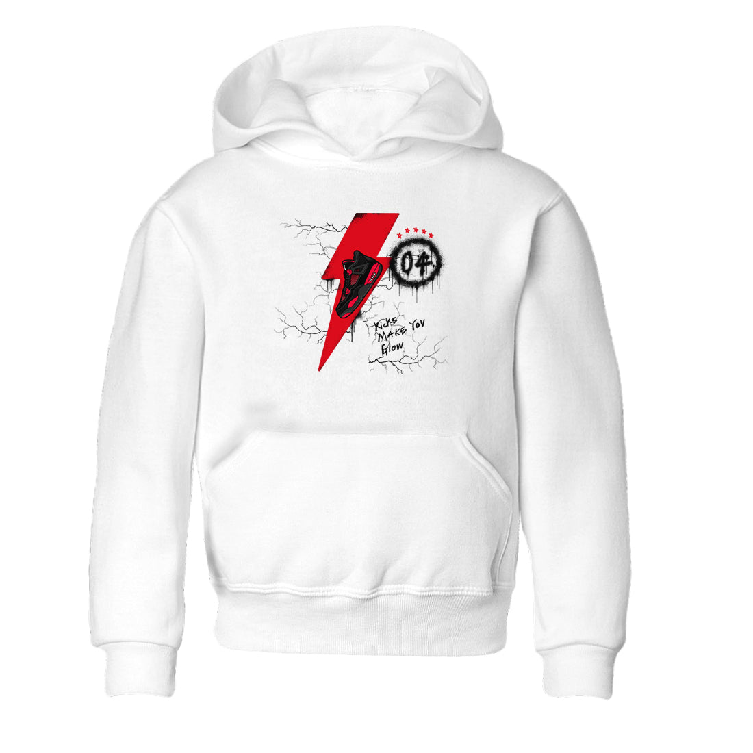 Kicks Make You Glow snkmatch Tees Kids - Air Jordan 4 Red Thunder