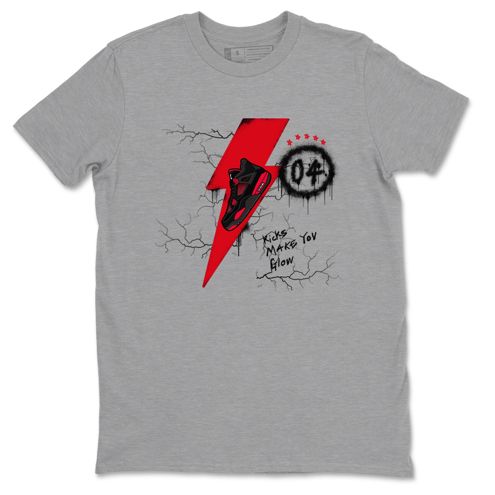 Kicks Make You Glow snkmatch Tees - Air Jordan 4 Red Thunder