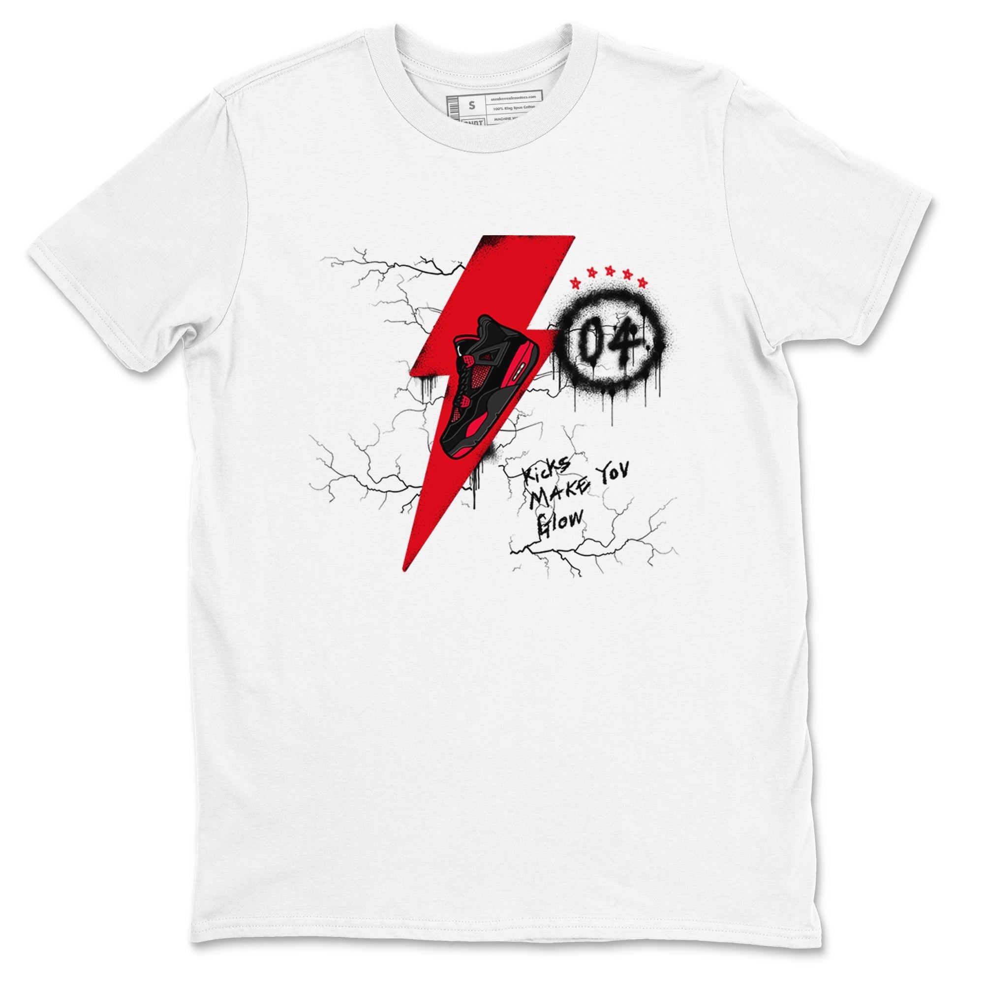 Kicks Make You Glow snkmatch Tees - Air Jordan 4 Red Thunder